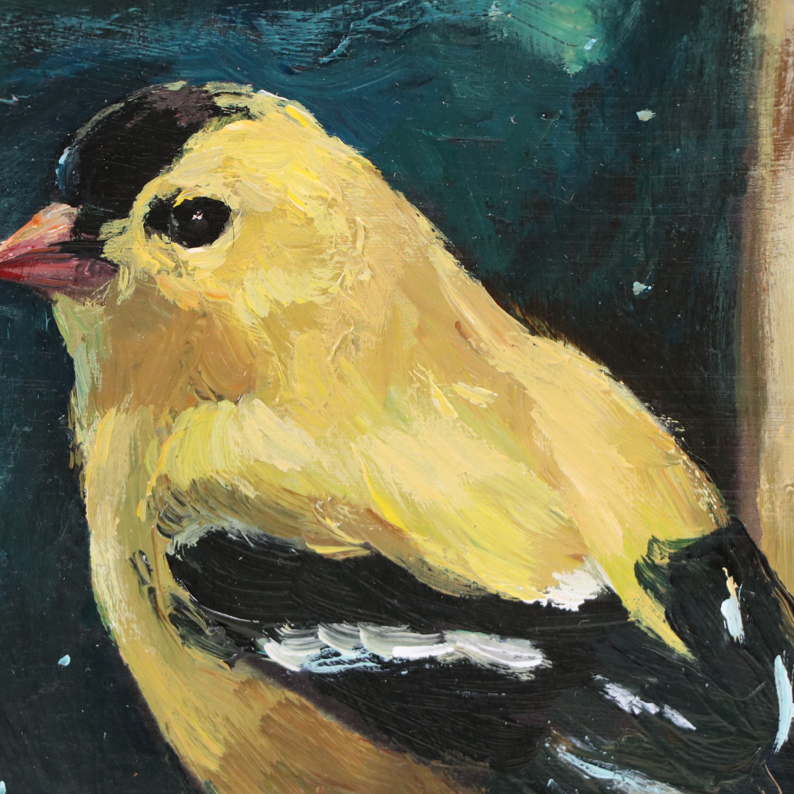 Adam Deda Bird Oil Painting "Moonlight Chats," 2026