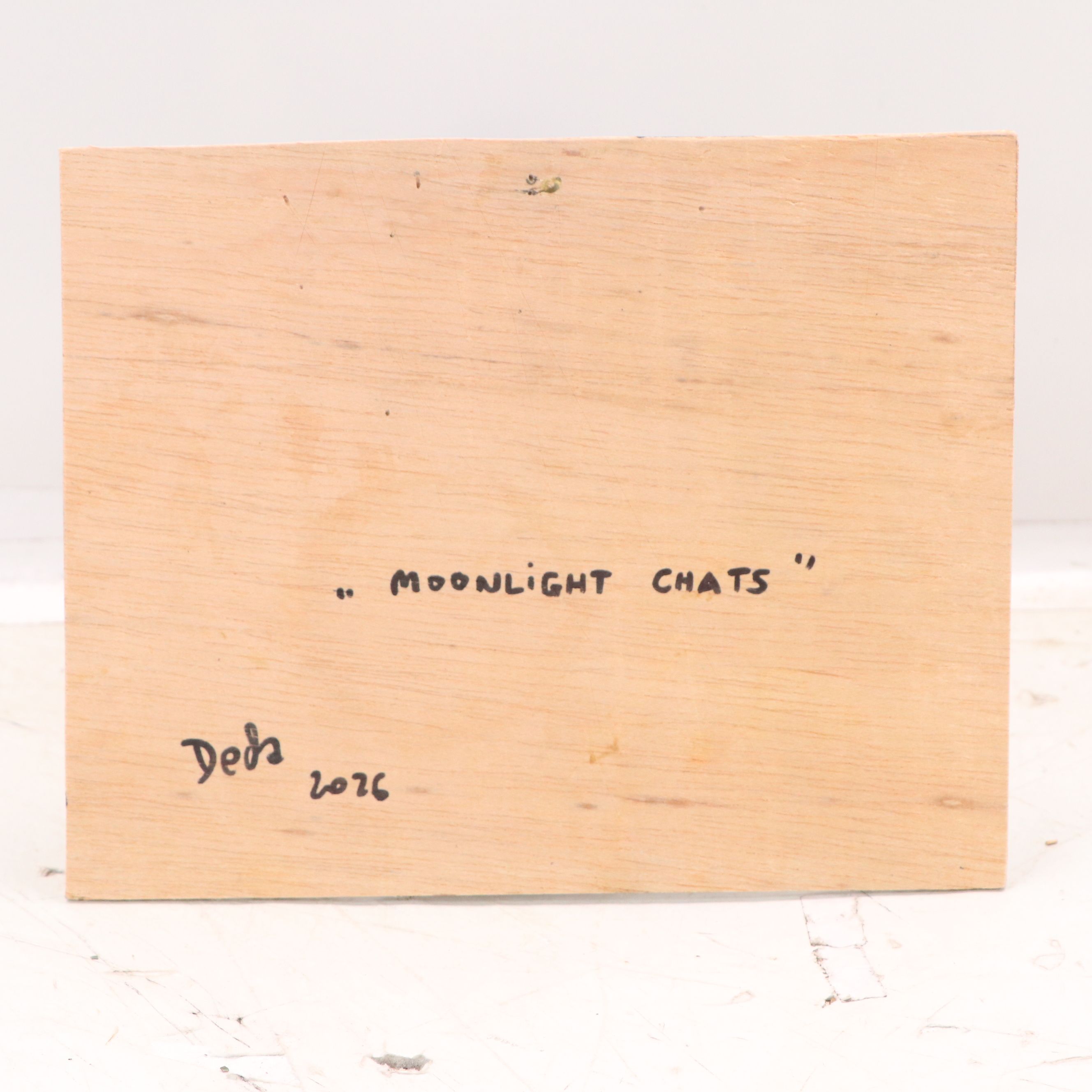 Adam Deda Bird Oil Painting "Moonlight Chats," 2026