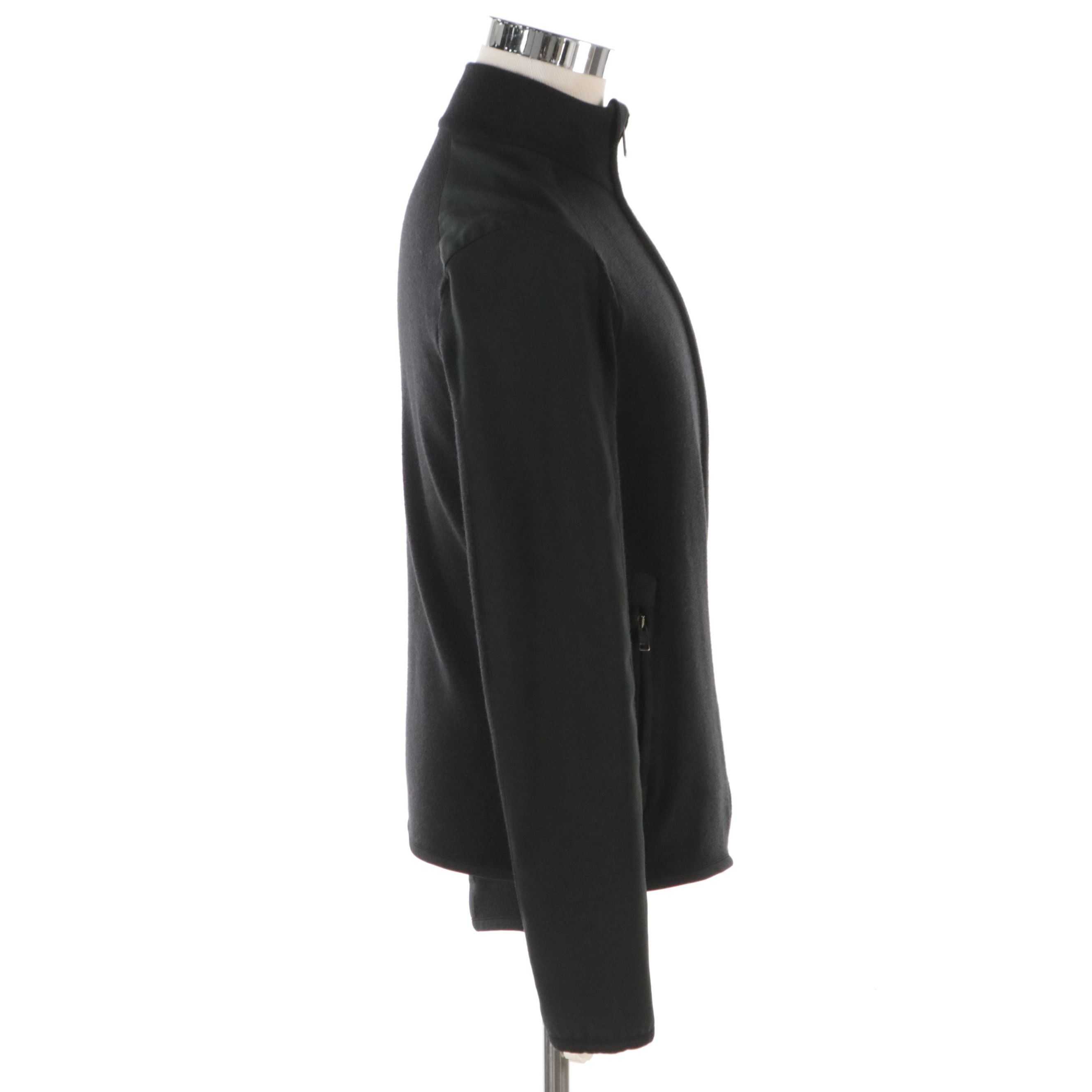 Men's Prada Black Wool and Nylon Zip Jacket