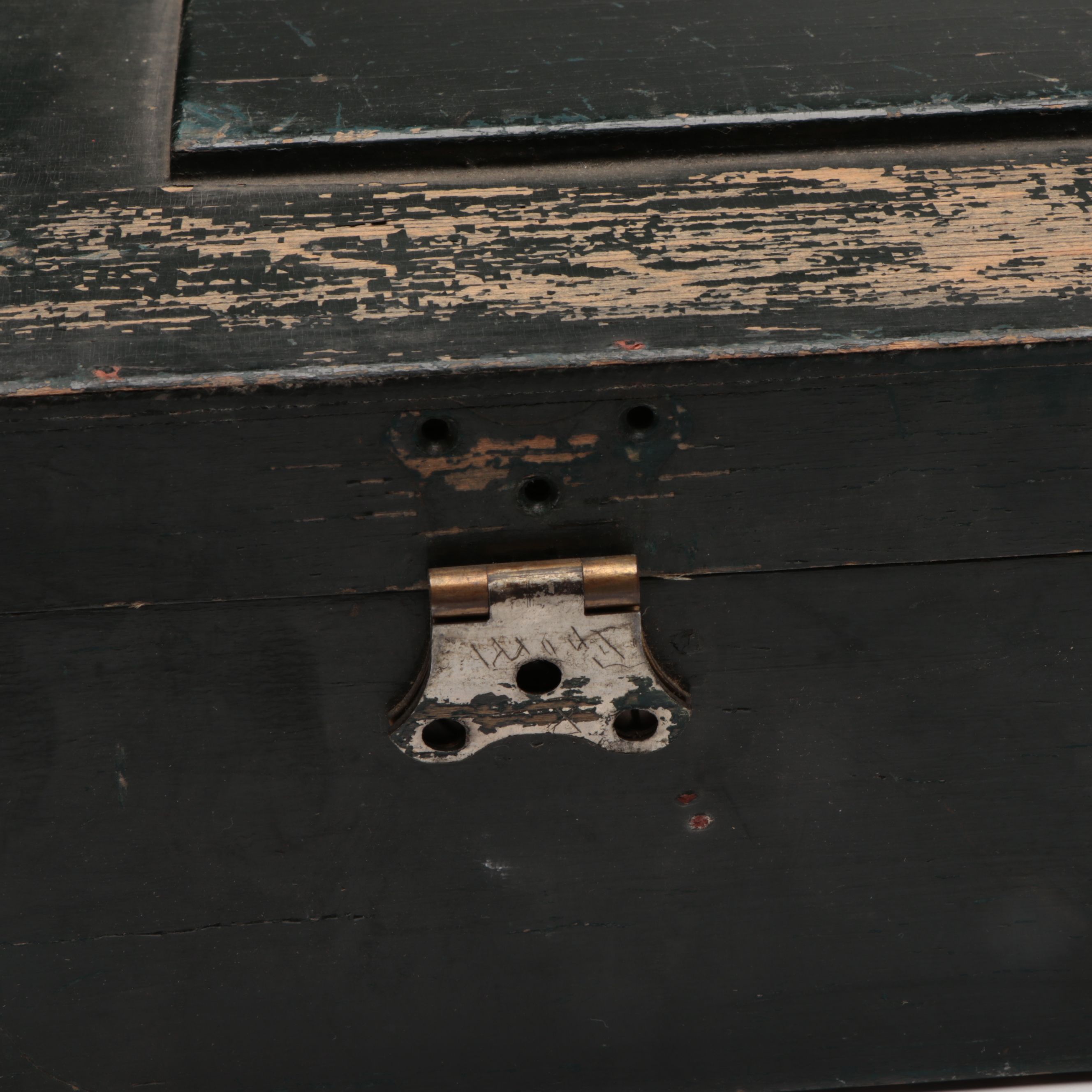 Painted Wood Compartment Box with Railroad Ticket Stubs, 1870s-1970s