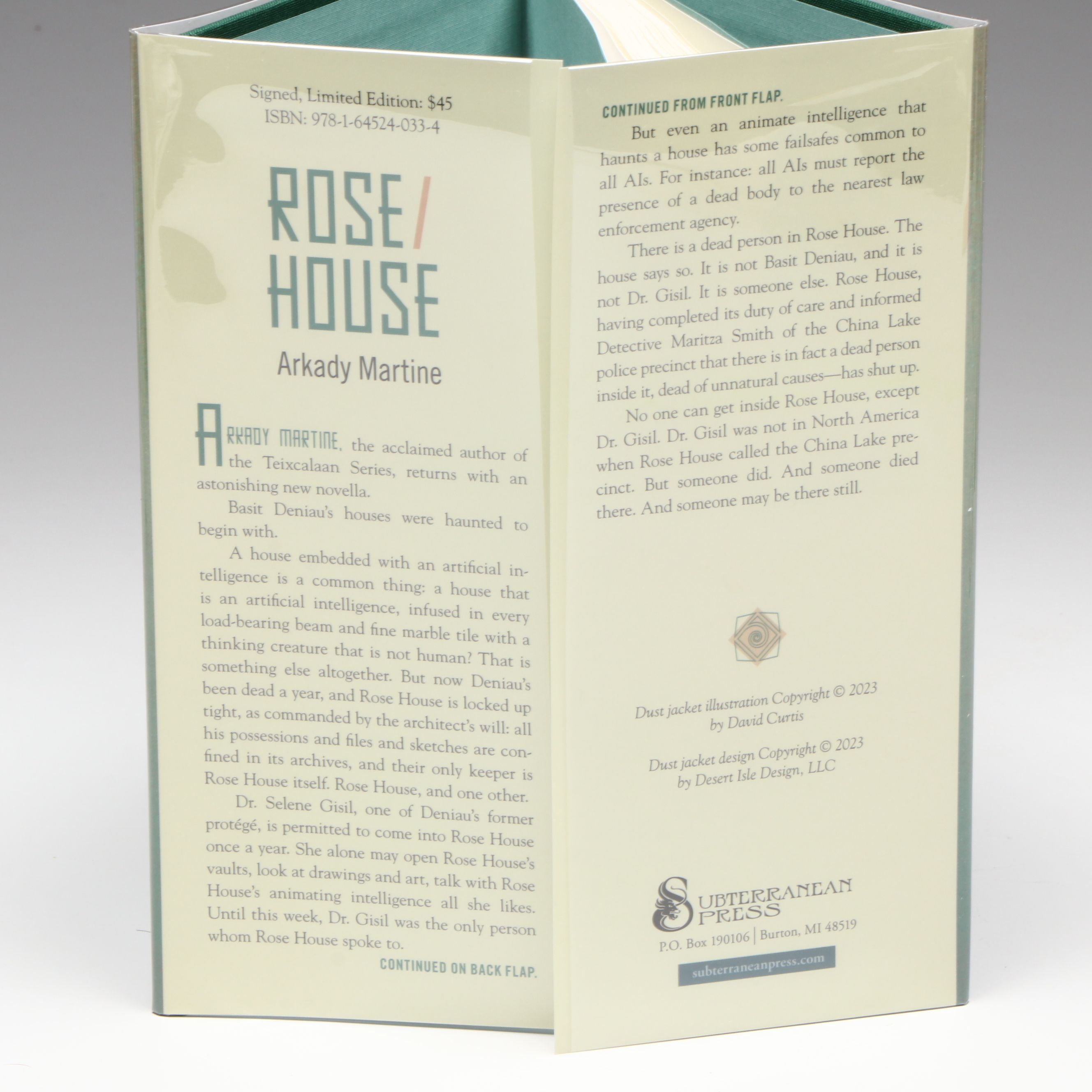 Signed Limited First Edition "Rose/House" by Arkady Martine, 2023