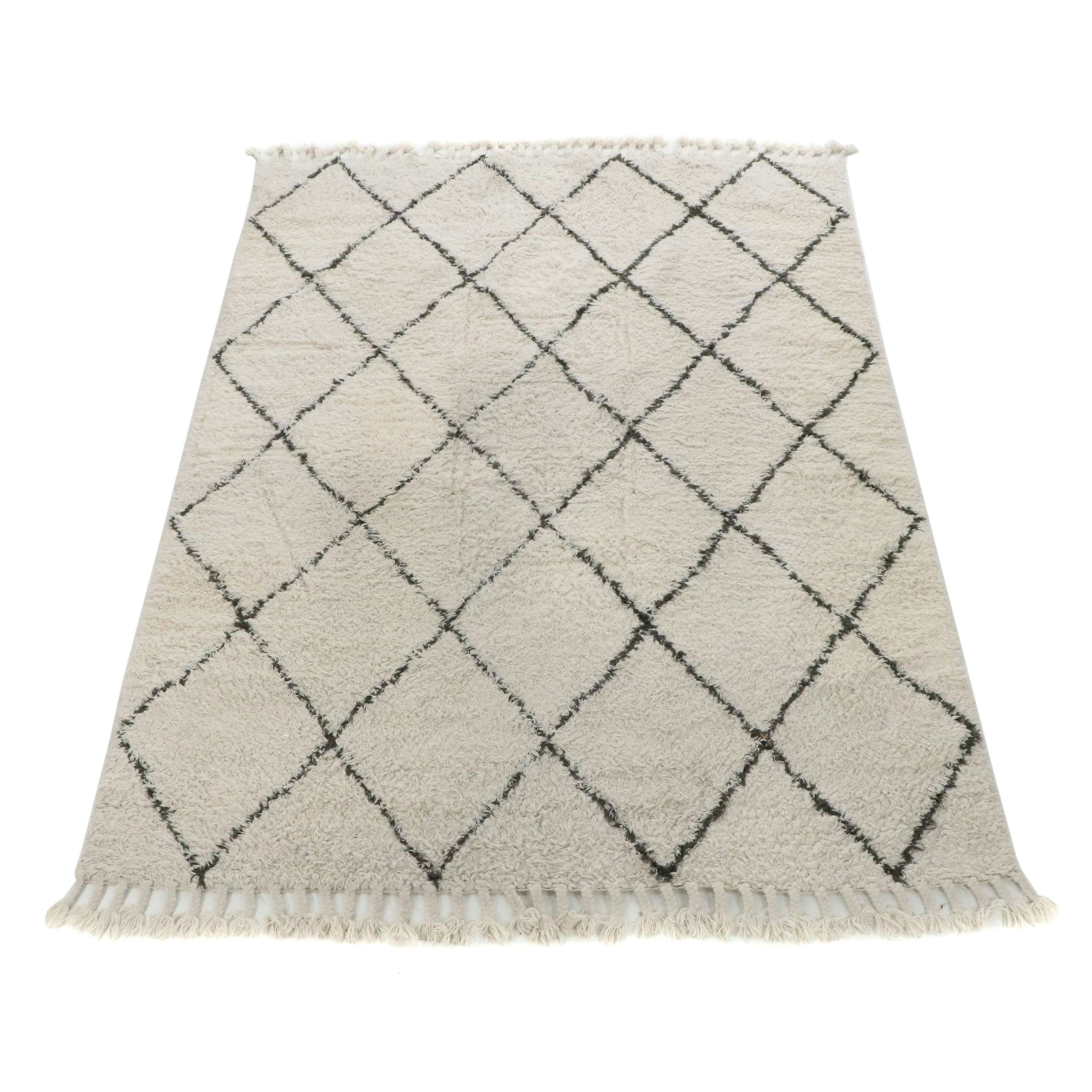 9' x 13'1 Hand-Knotted Nuloom Indo-Moroccan Shag Room-Sized Rug