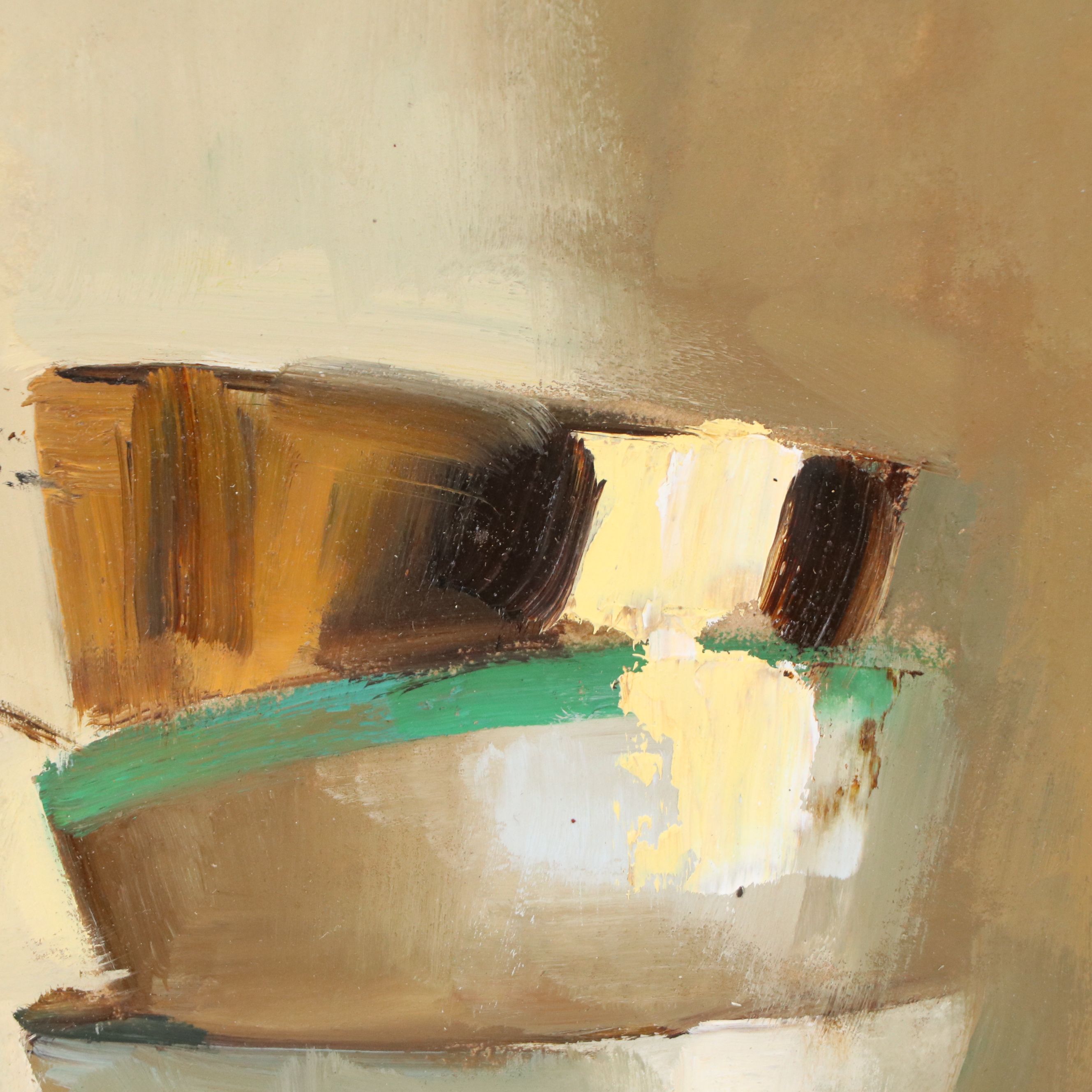 Natalia Demenko Still Life Oil Painting of Stacked Teacups