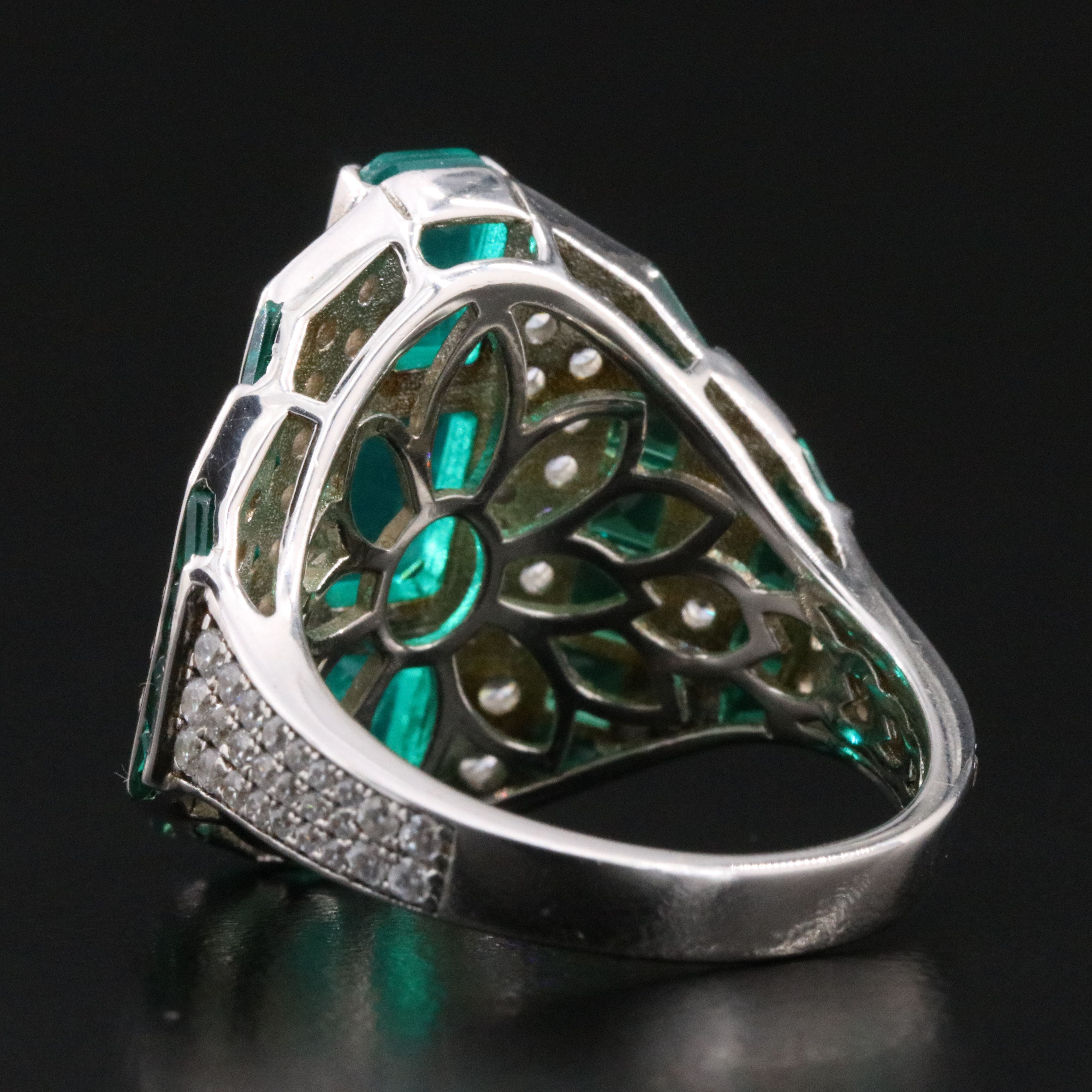 Sterling Glass and CZ Ring