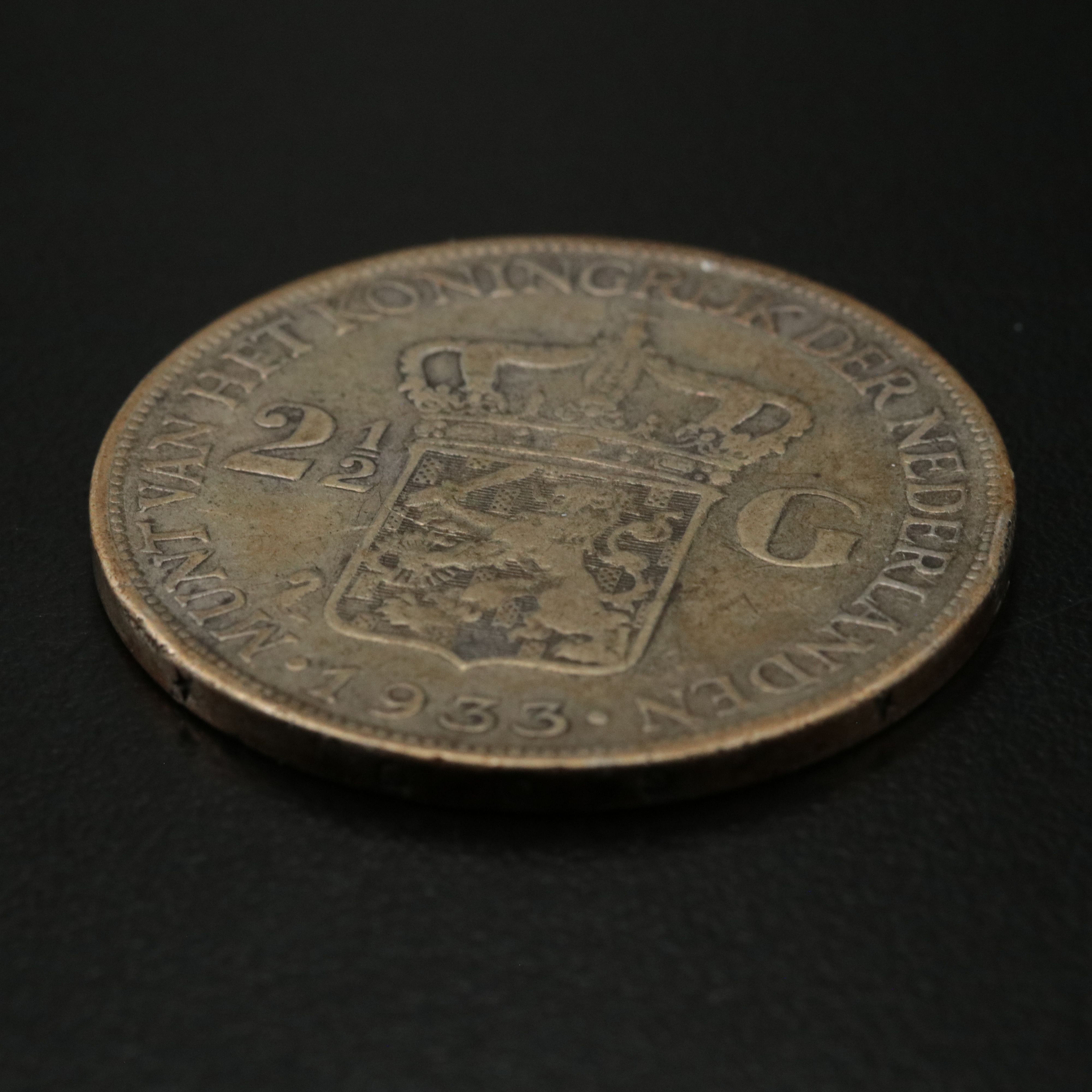 1933 Netherlands Silver Two and One Half Gulden