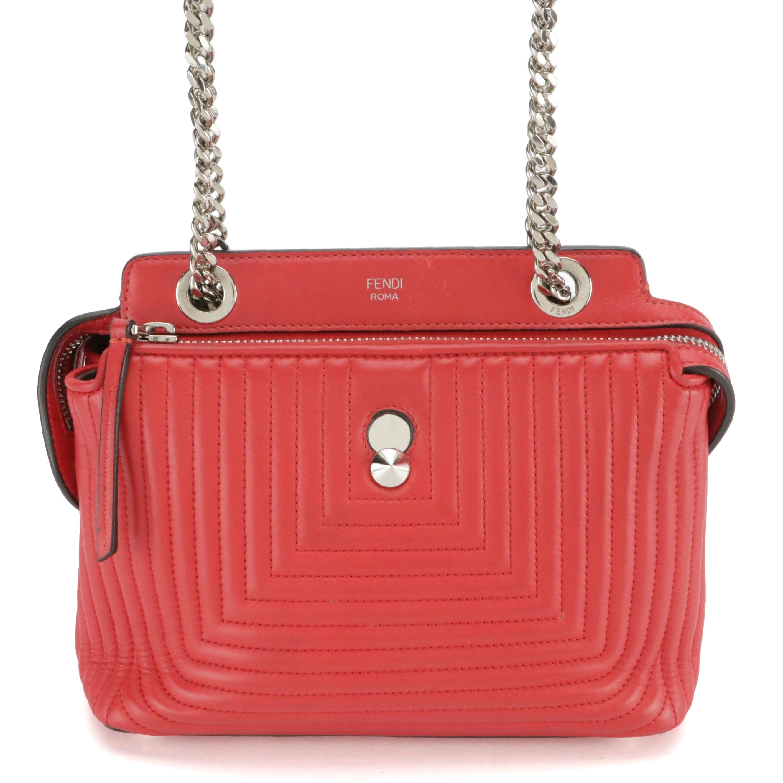 Fendi Dotcom Click Small Shoulder Bag 8BN299 in Quilted Lambskin Leather