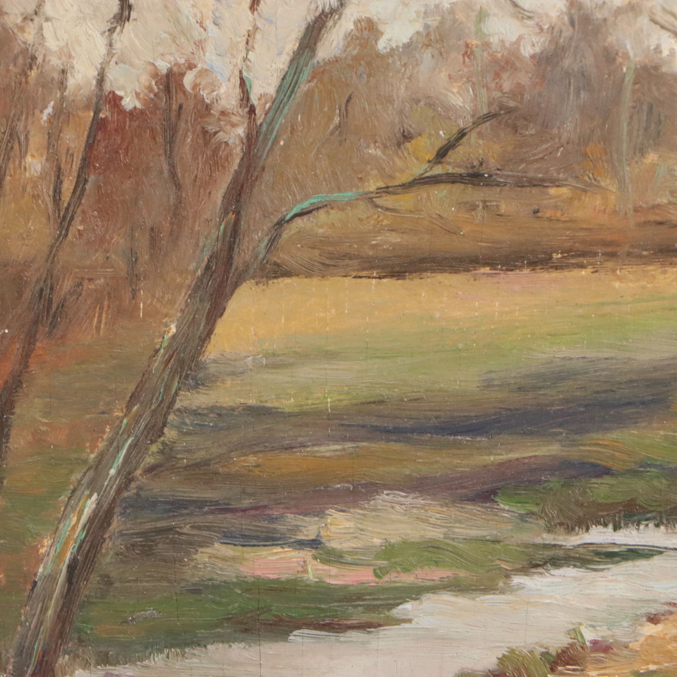 Jacqueline Garres Landscape Oil Painting "Saint-Médard-en-Jalles," 1947