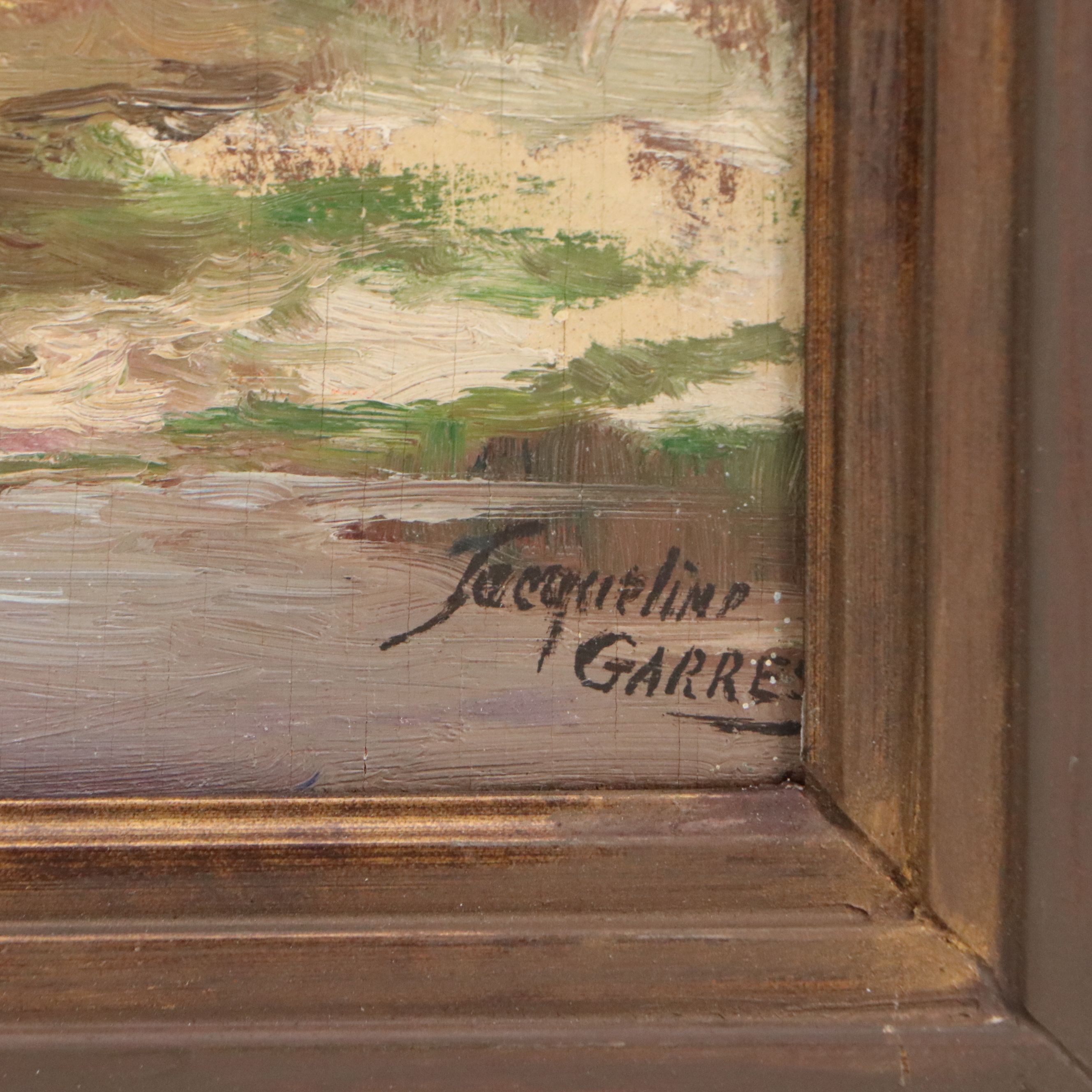 Jacqueline Garres Landscape Oil Painting "Saint-Médard-en-Jalles," 1947