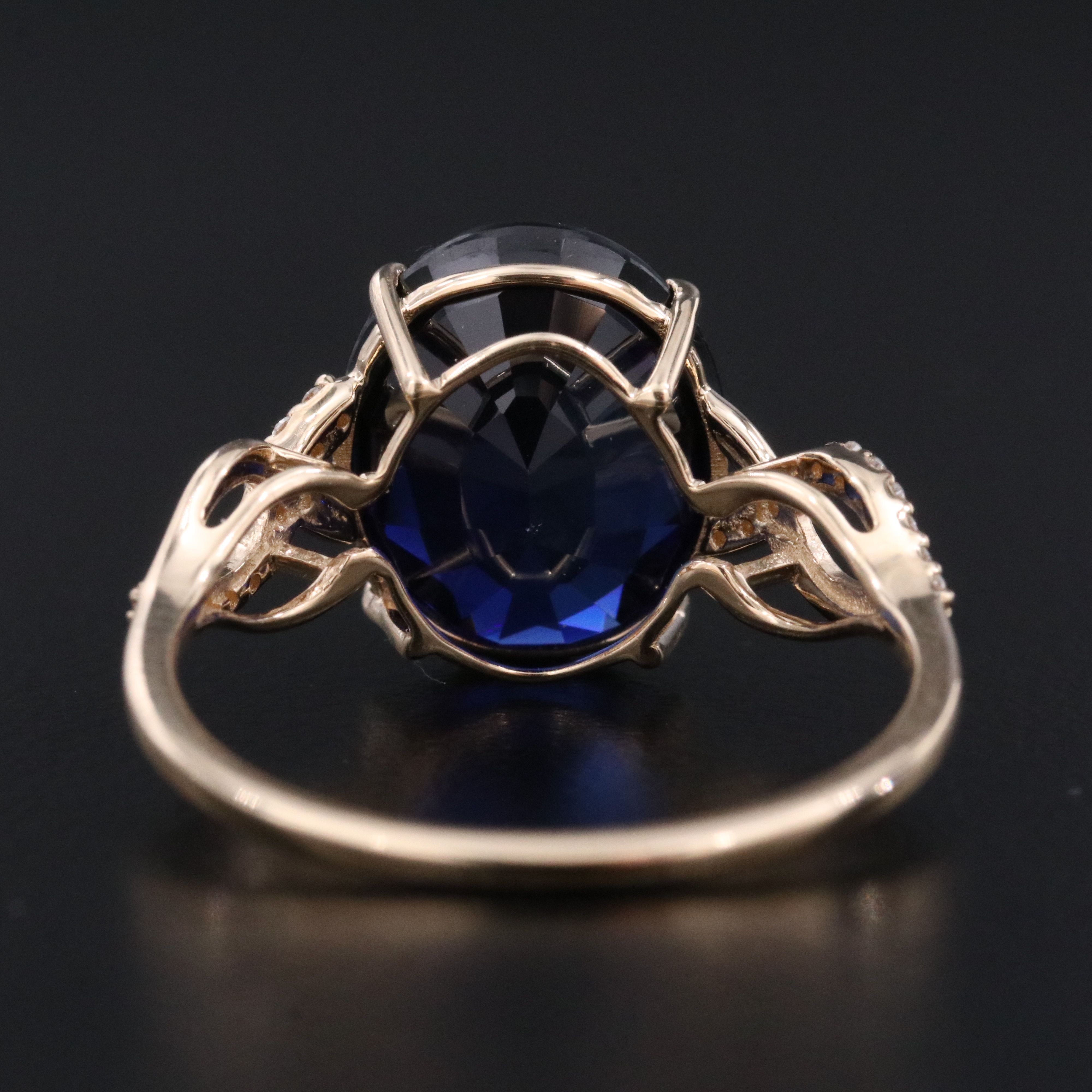 Loose 5.57 CT Lab Grown Sapphire and Moissanite Ring