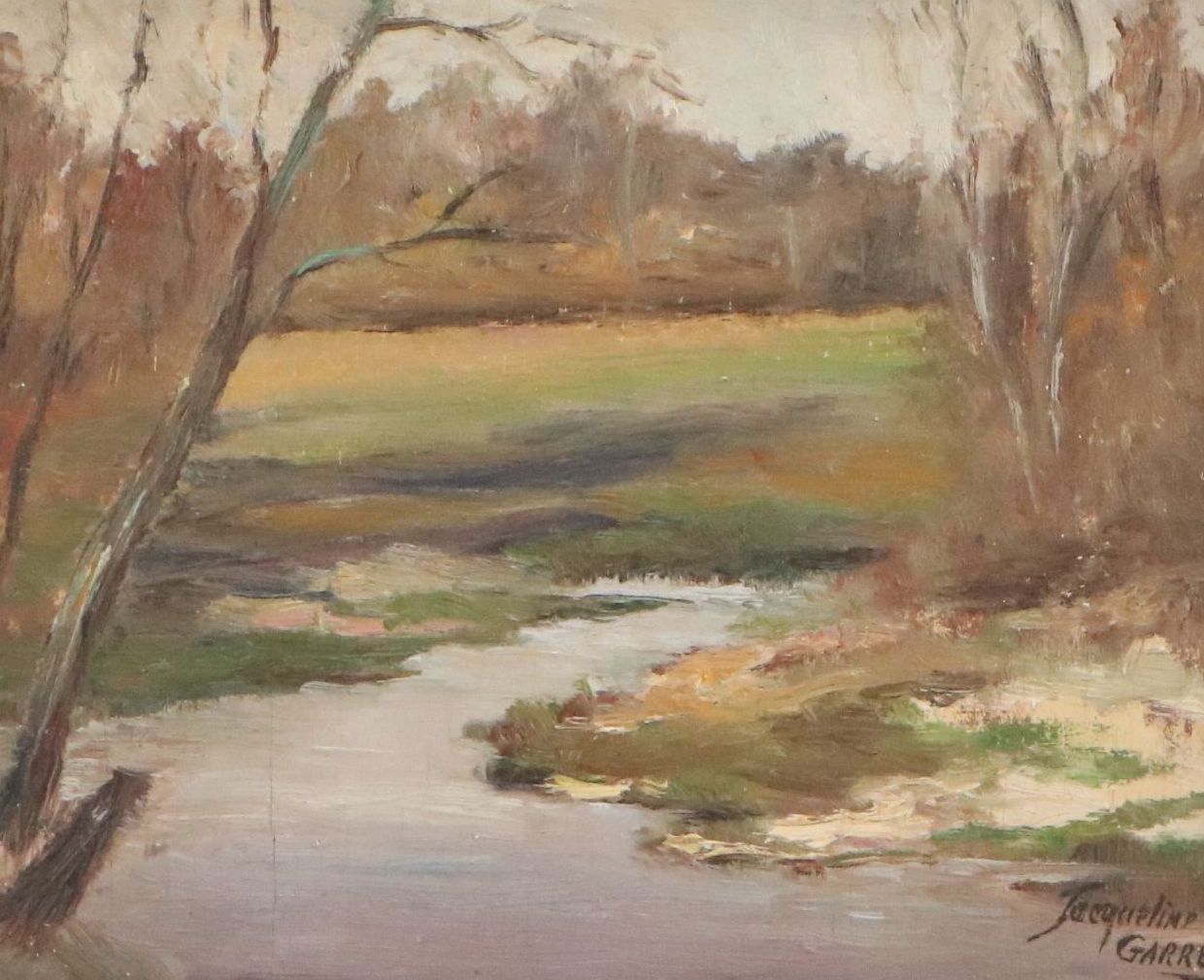 Jacqueline Garres Landscape Oil Painting "Saint-Médard-en-Jalles," 1947