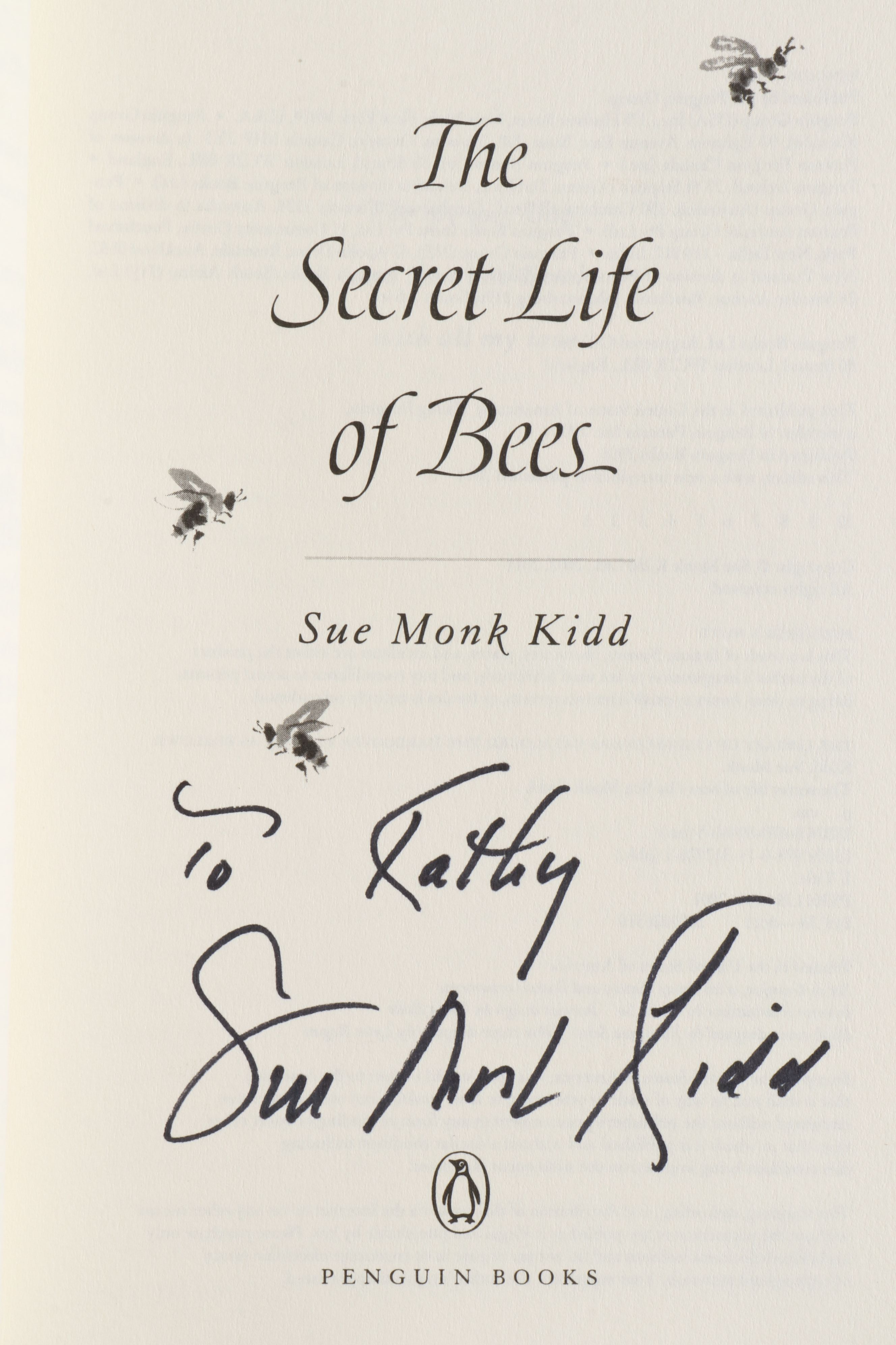 Signed Tenth Anniversary Edition "The Secret Life of Bees" by Sue Monk Kidd