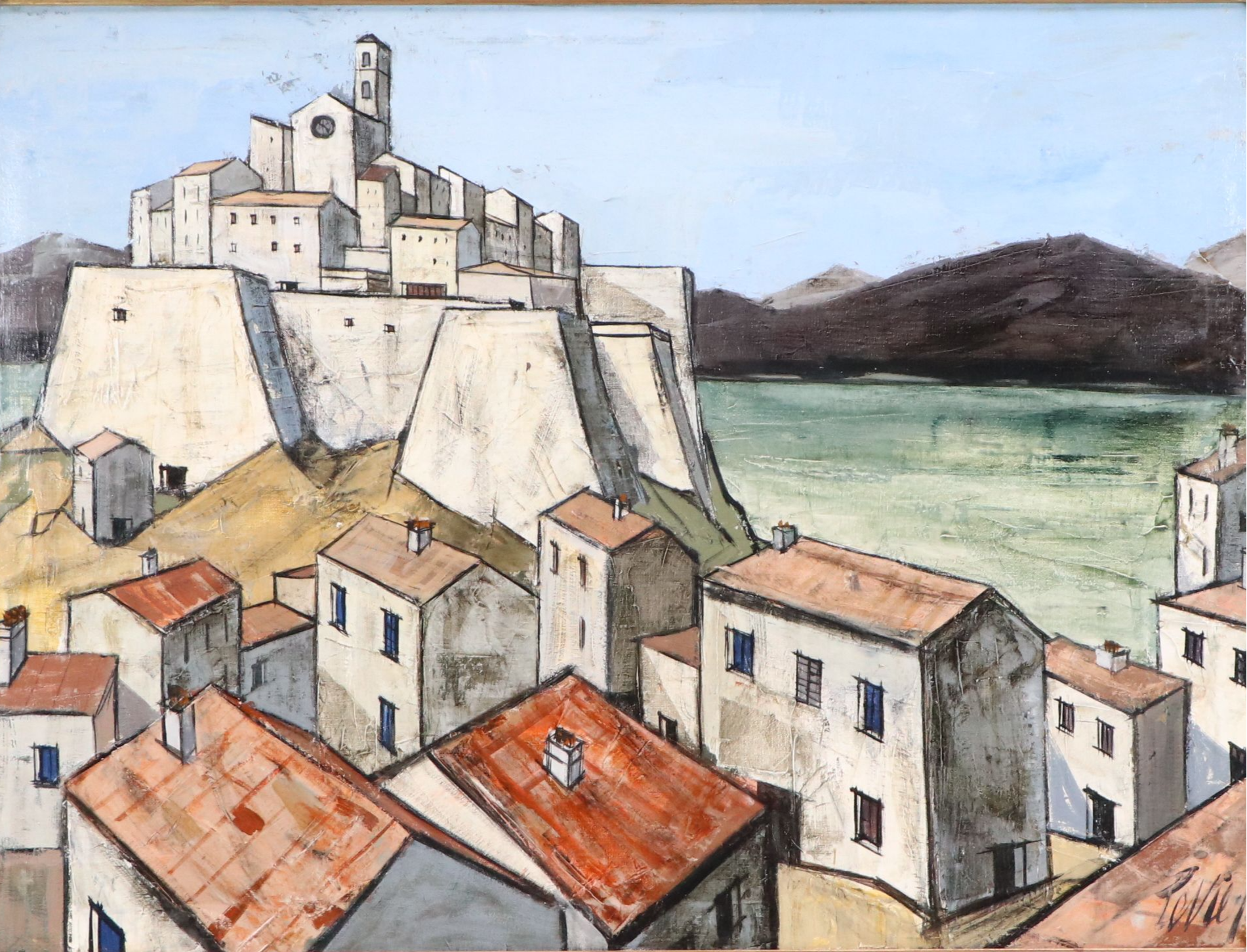 Charles Levier Oil Painting "Ville Fortifiée"