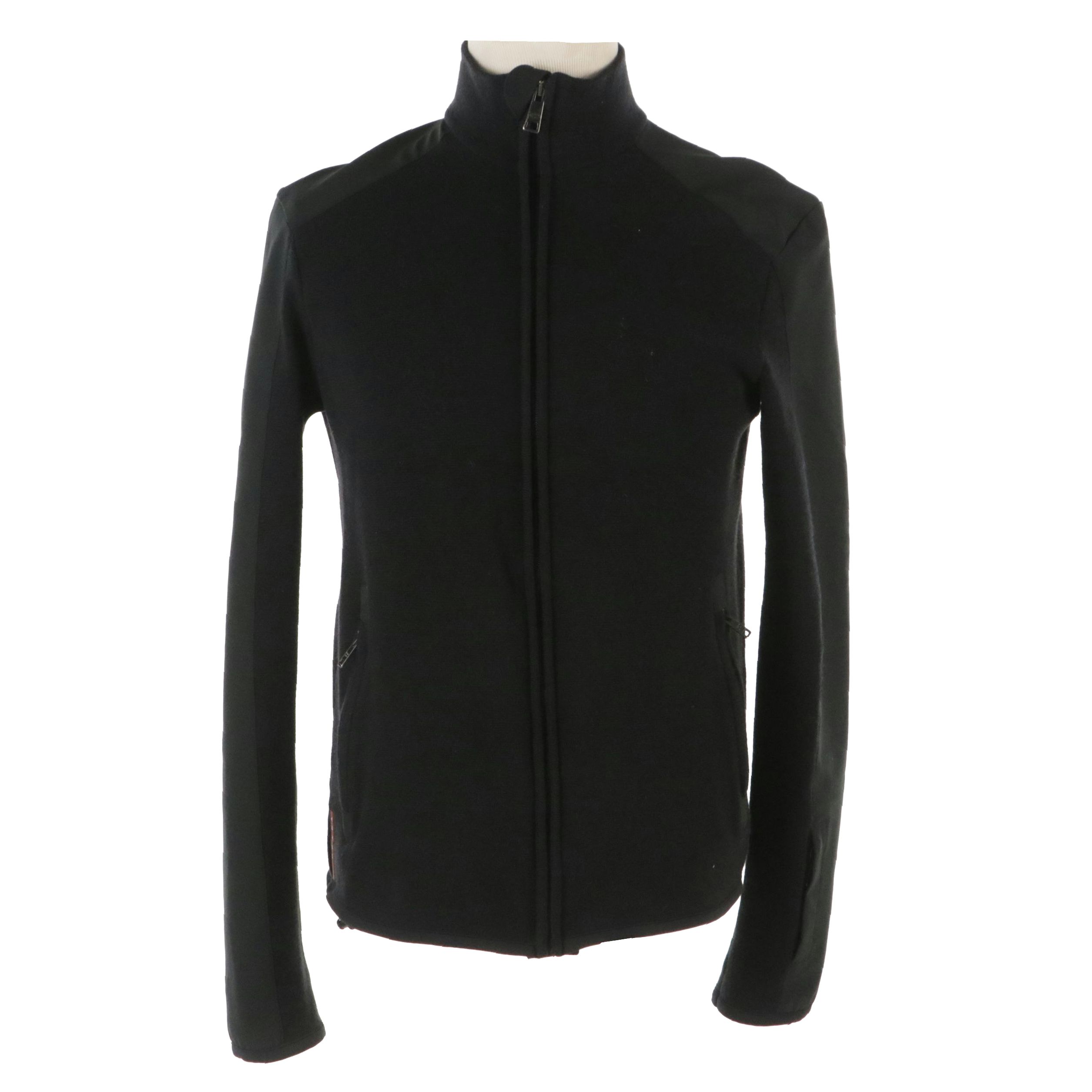 Men's Prada Black Wool and Nylon Zip Jacket