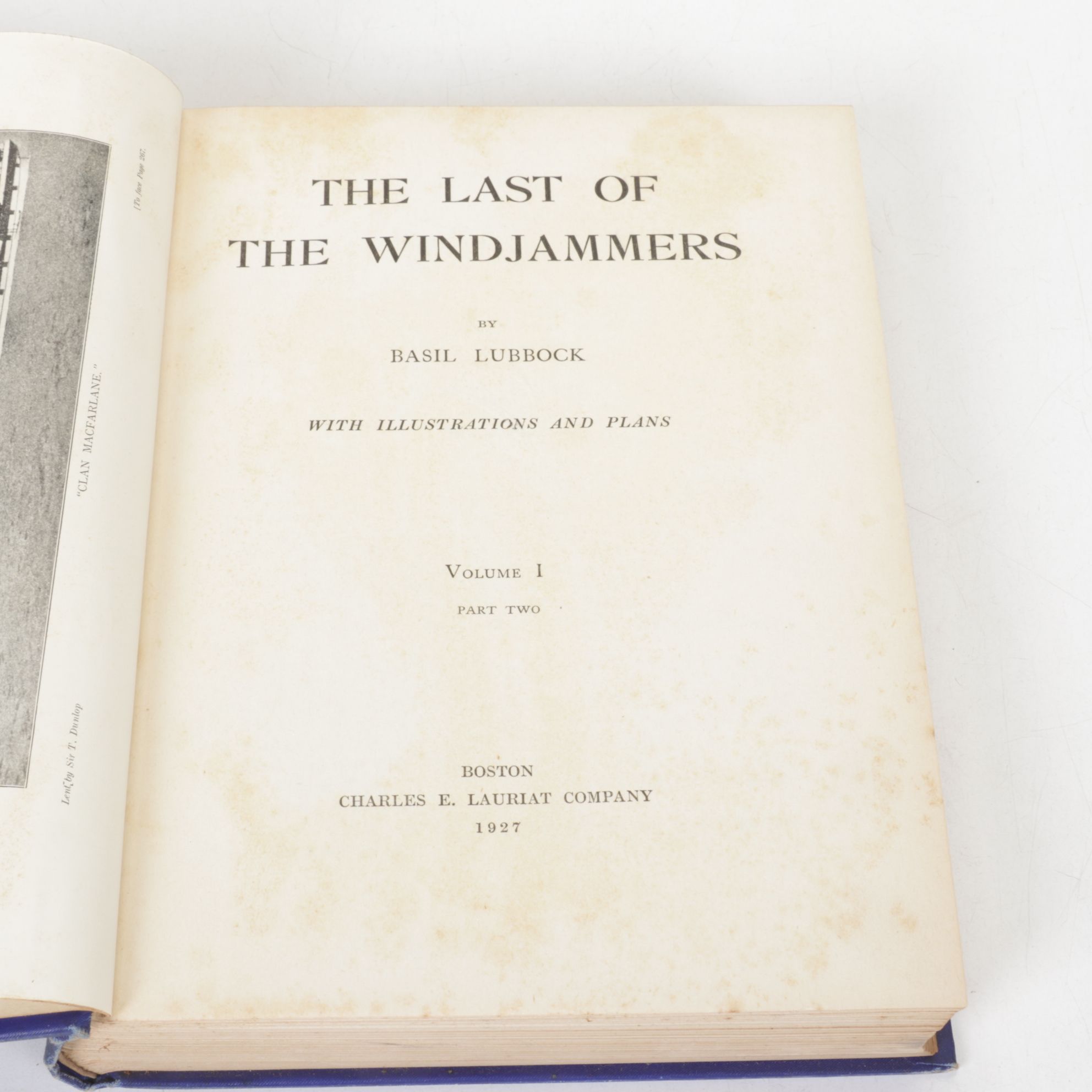 First Edition "The Last of the Windjammers" Two-Volume Set by Basil Lubbock