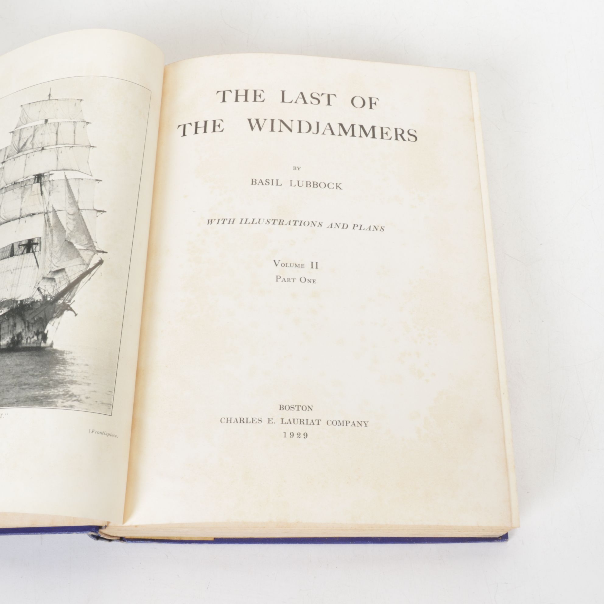 First Edition "The Last of the Windjammers" Two-Volume Set by Basil Lubbock