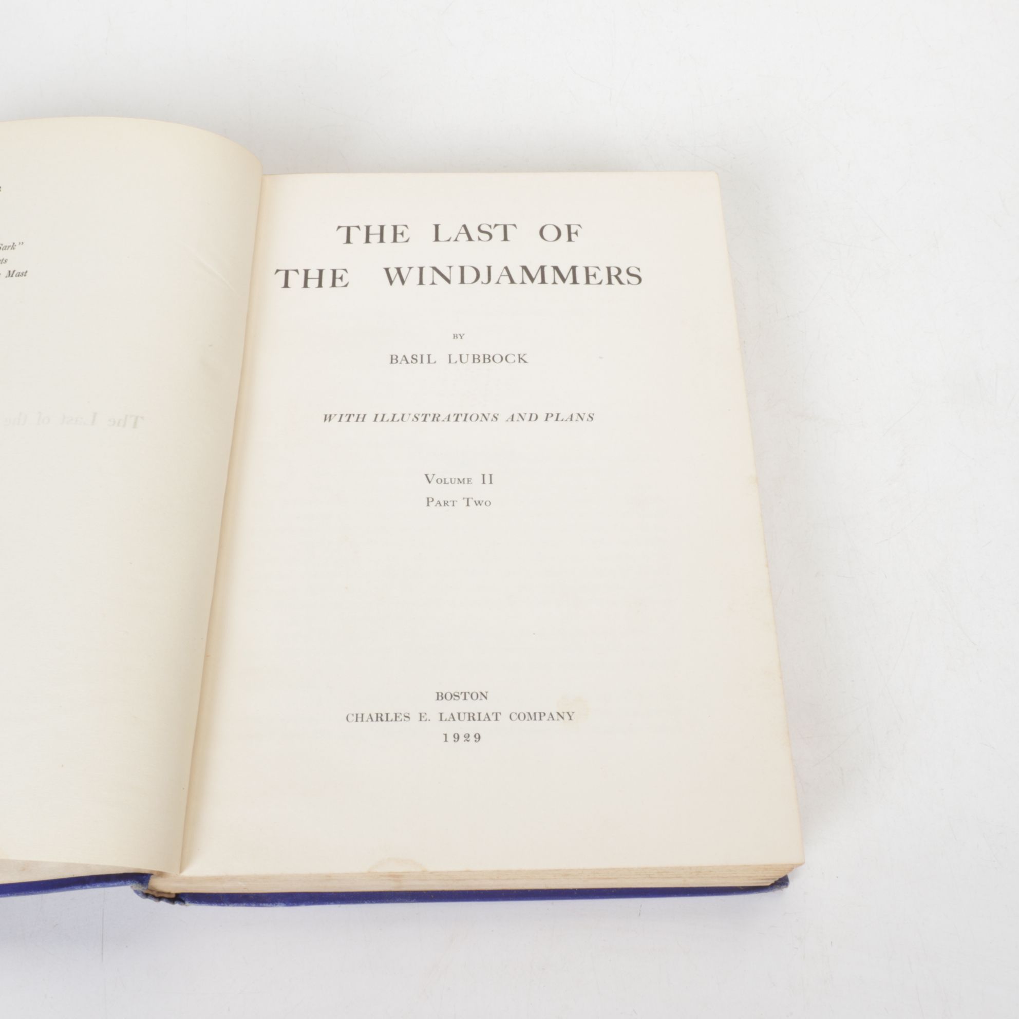 First Edition "The Last of the Windjammers" Two-Volume Set by Basil Lubbock