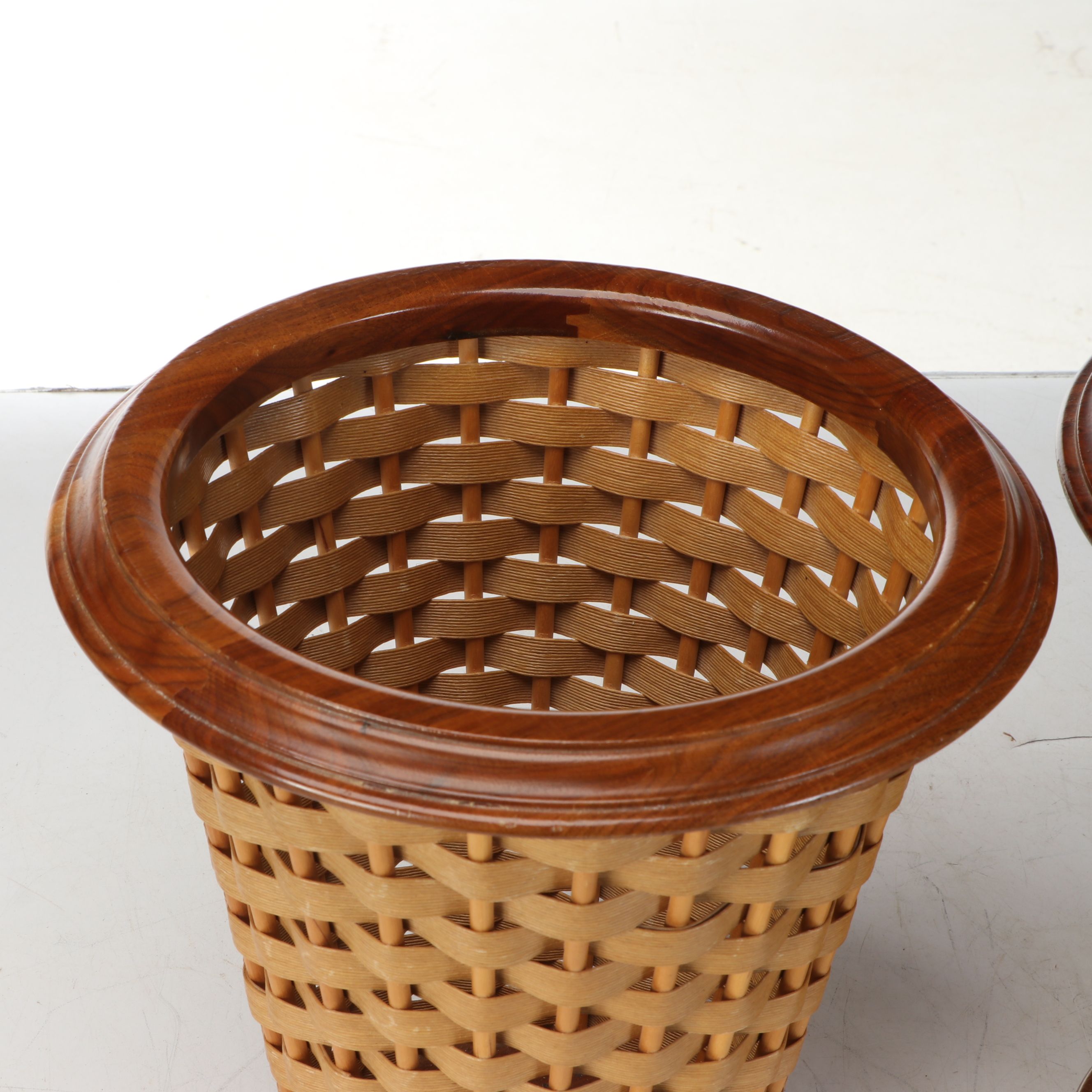 Berea College Crafts Appalachian Woodcraft Wastebaskets, 1970s