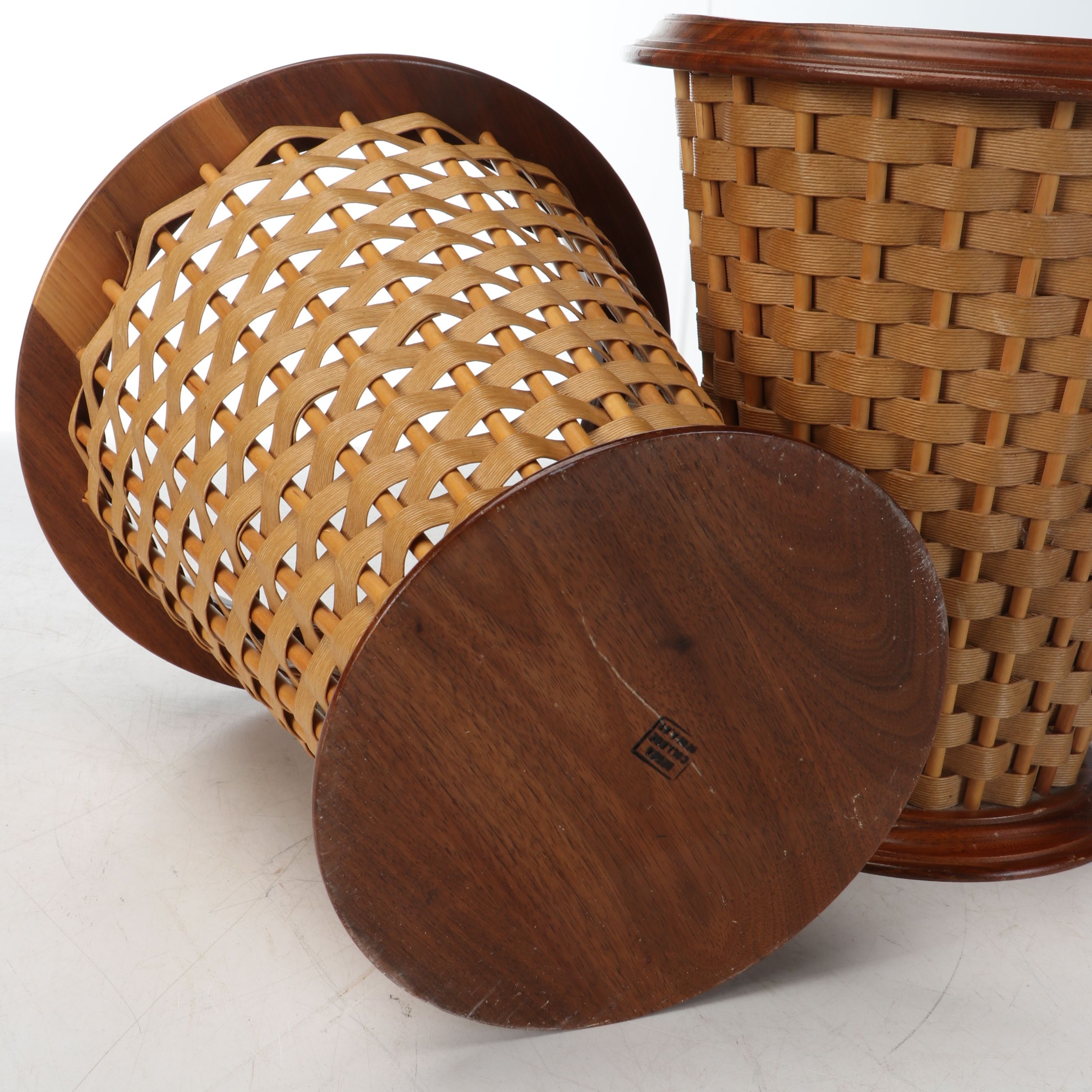 Berea College Crafts Appalachian Woodcraft Wastebaskets, 1970s