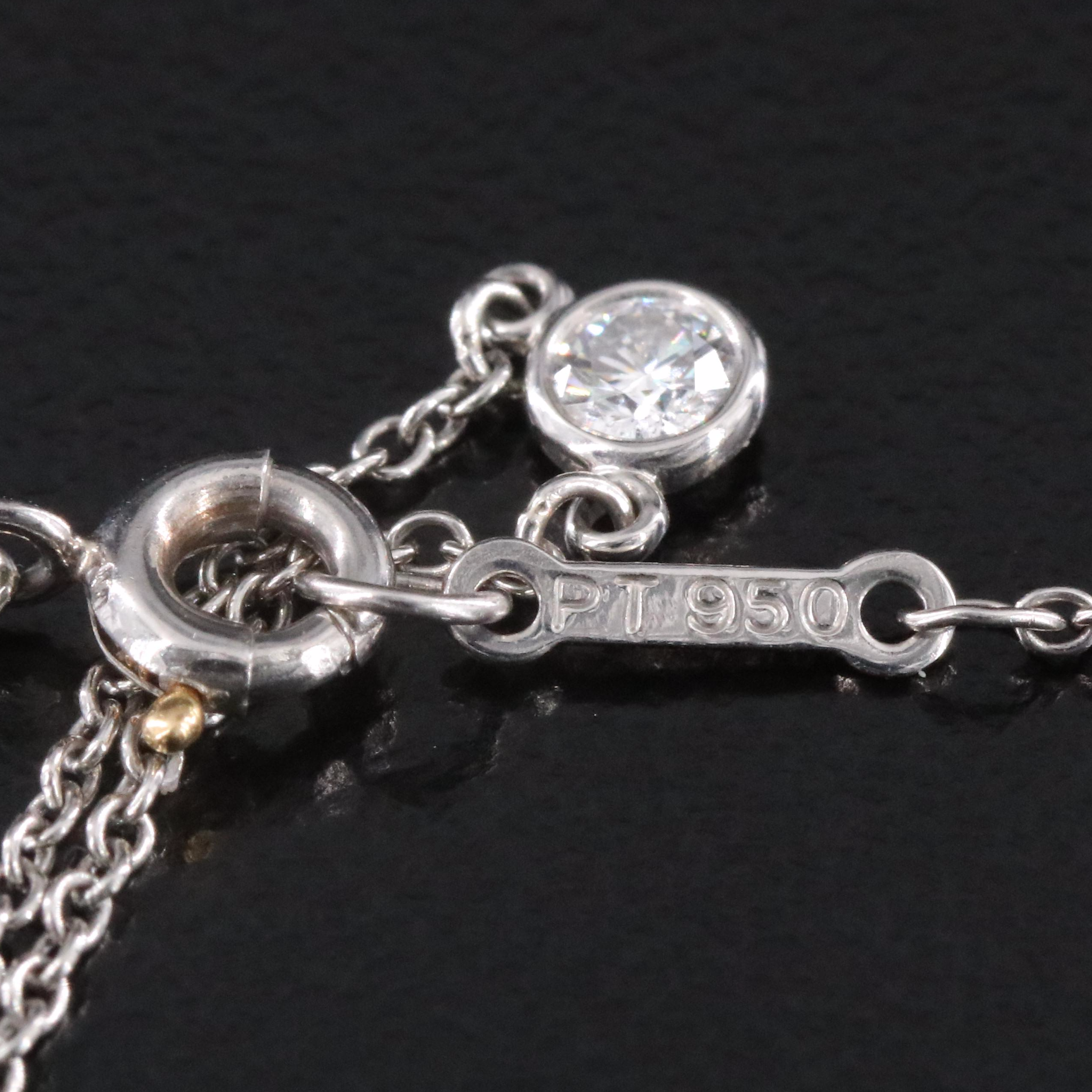 Elsa Peretti for Tiffany & Co. Platinum 0.10 CT Diamond Solitaire Bezel Necklace