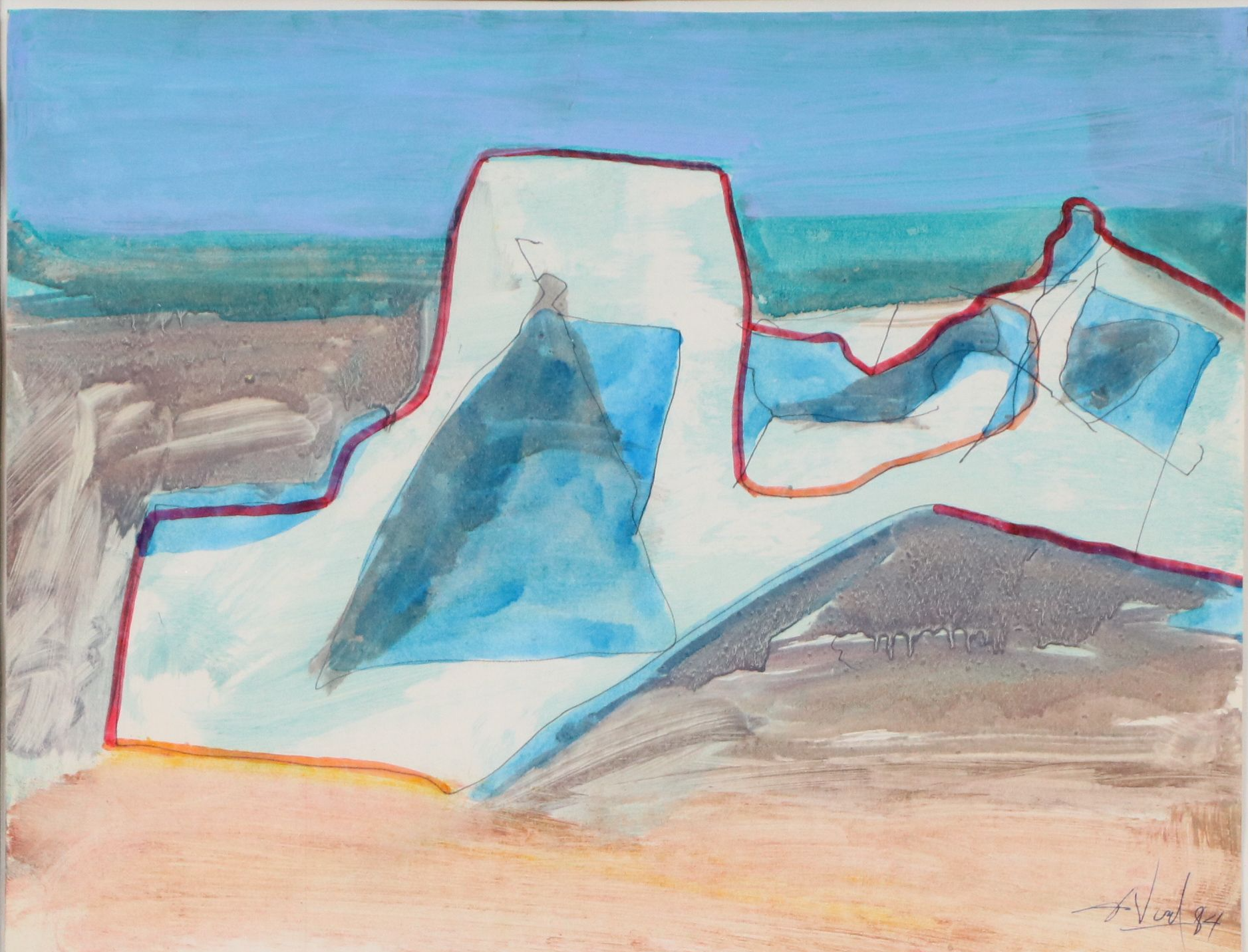 Don Vogl Acrylic Painting "On the Beach," 1984