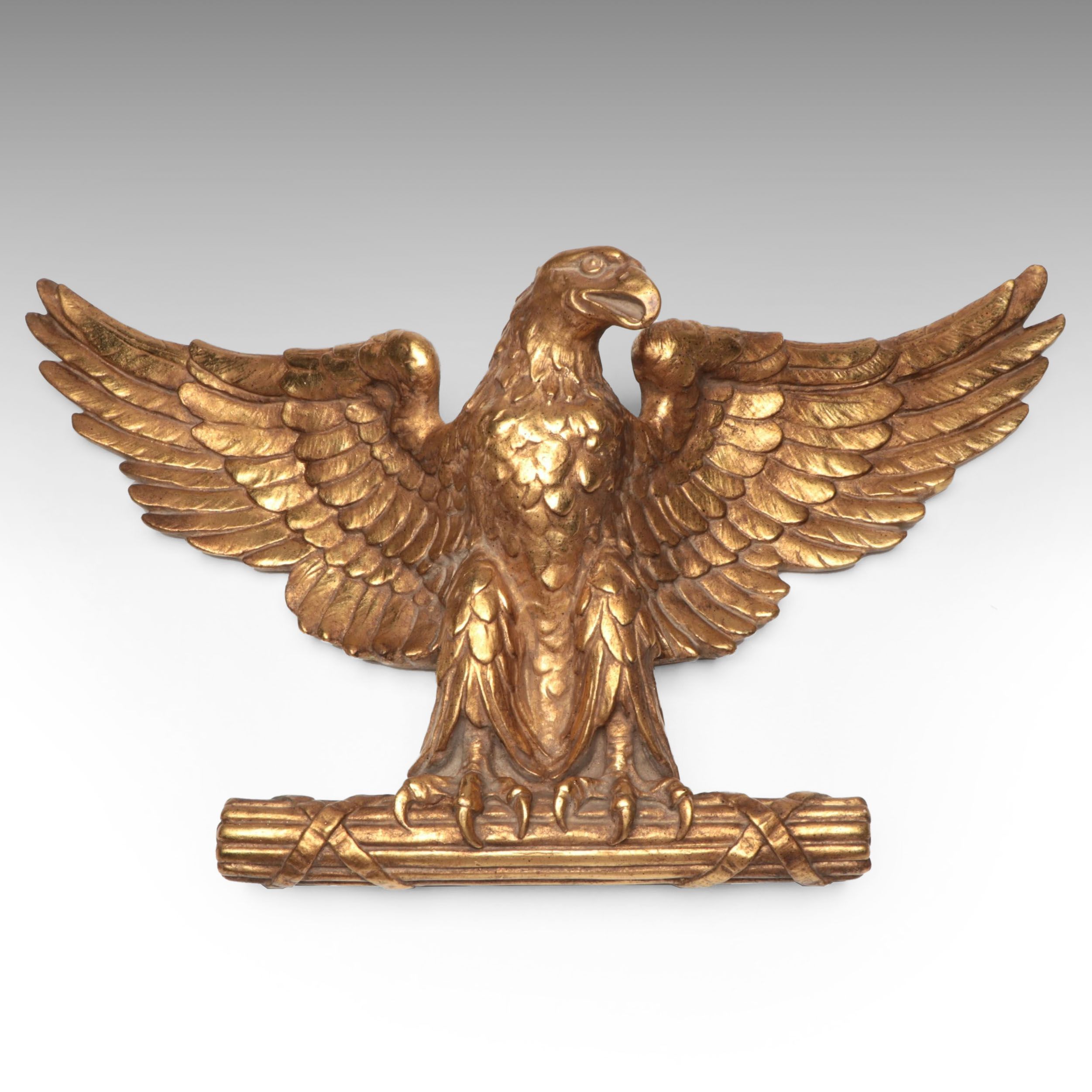Federal Style Gold Finished Eagle Wall Hanging