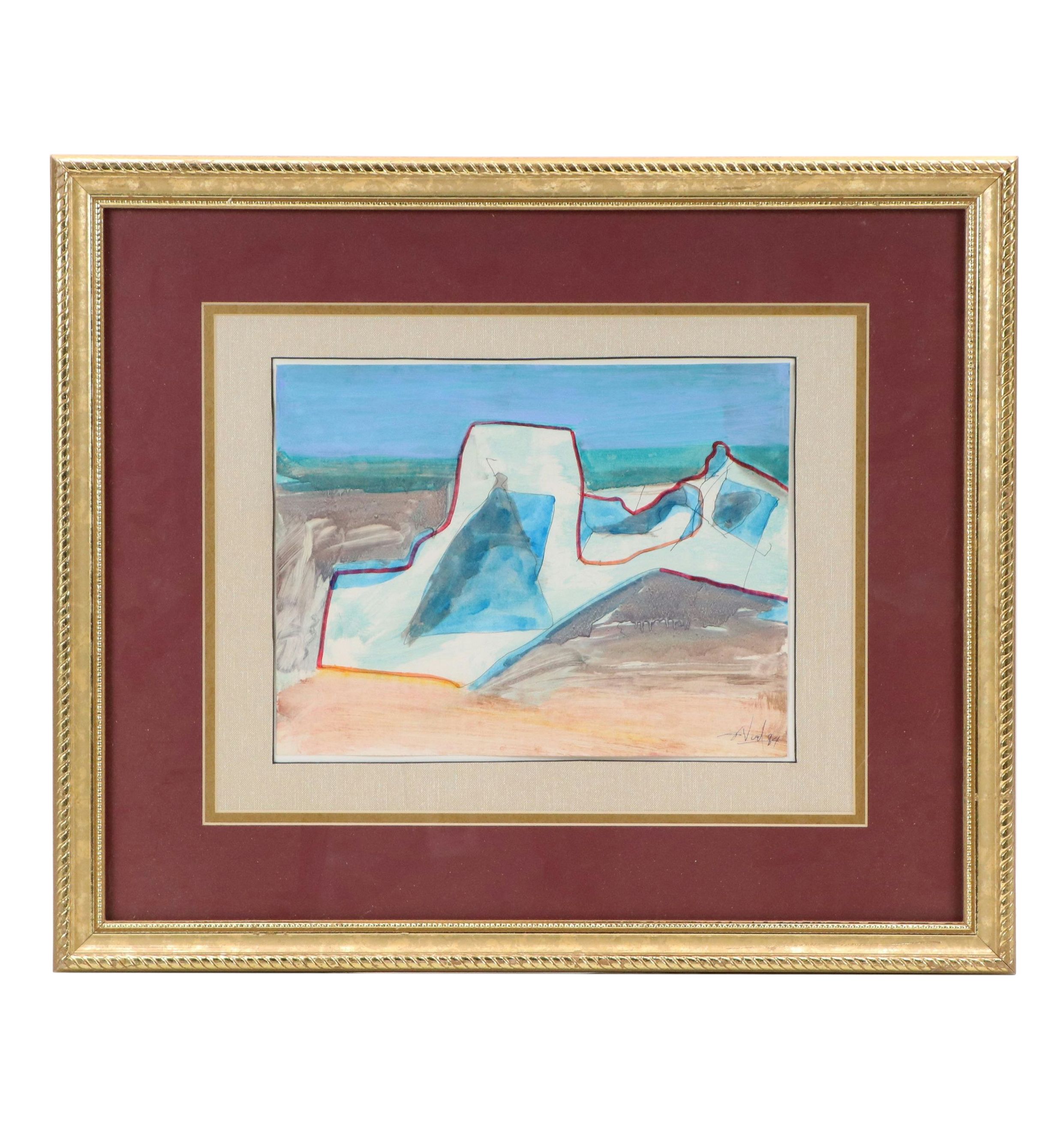 Don Vogl Acrylic Painting "On the Beach," 1984