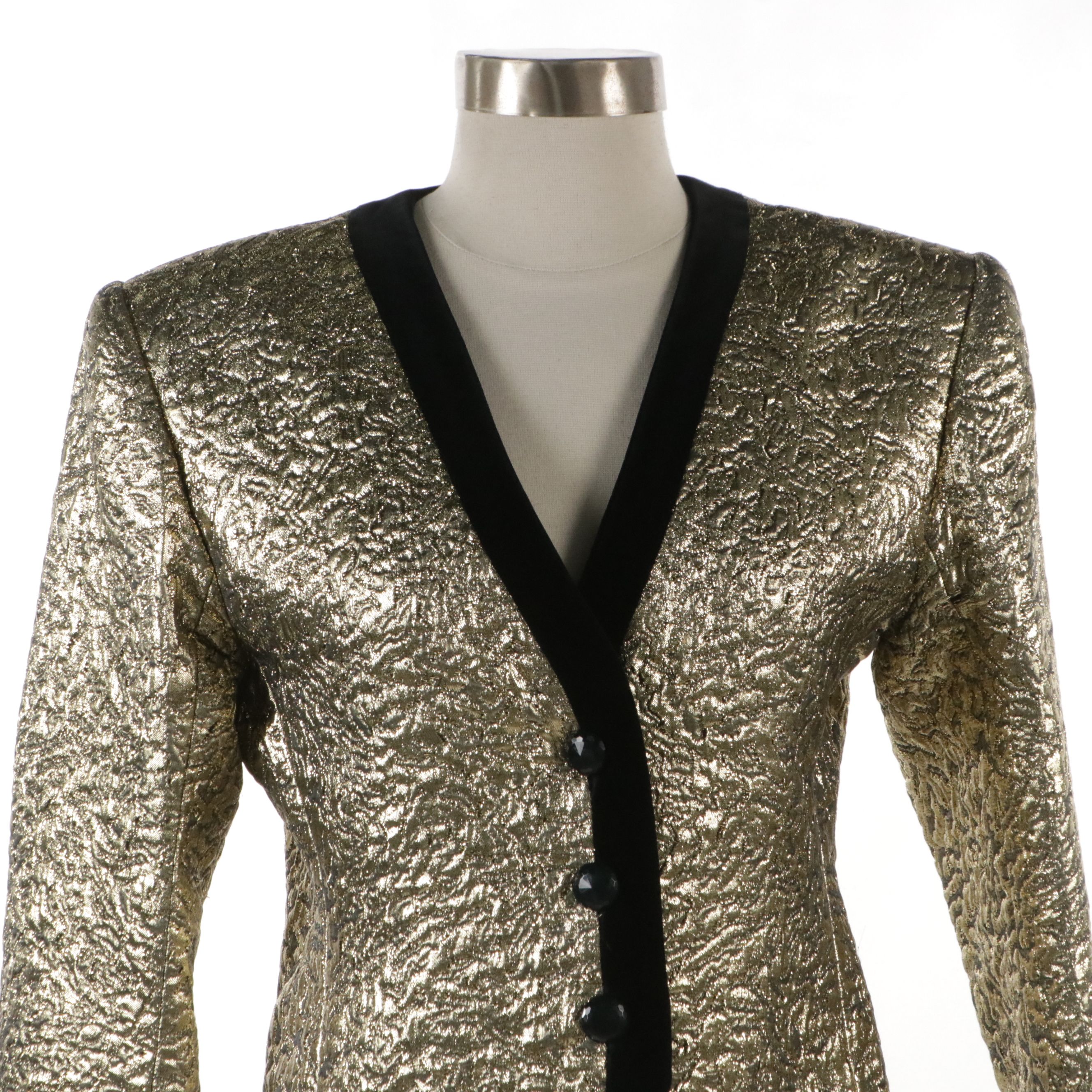 Yves Saint Laurent Diffusion Femmes Textured Lurex Evening Jacket
