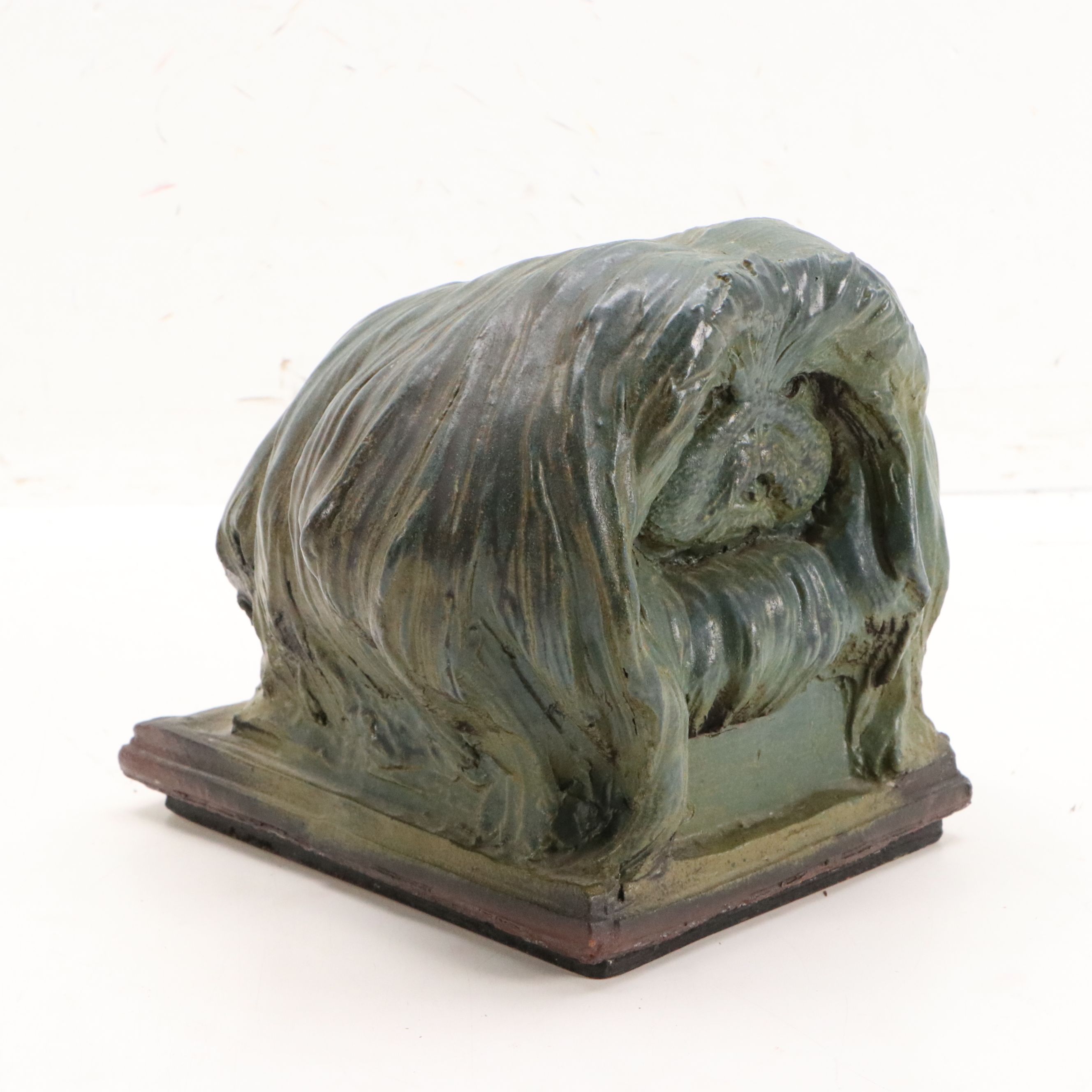 Glazed Terracotta Sculpture of Pekingese Dog, 1999
