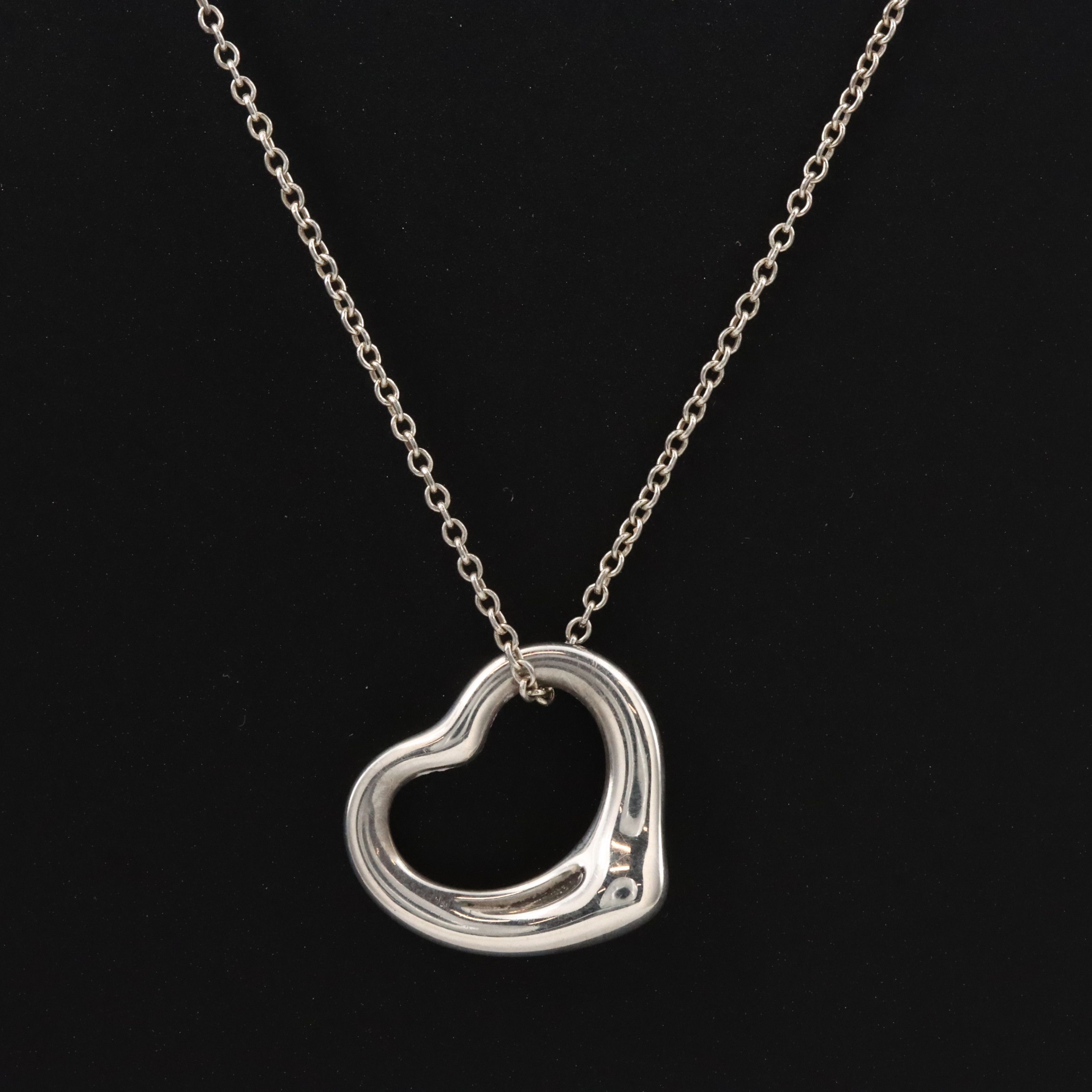 Elsa Peretti for Tiffany & Co. Sterling Open Heart Pendant Necklace