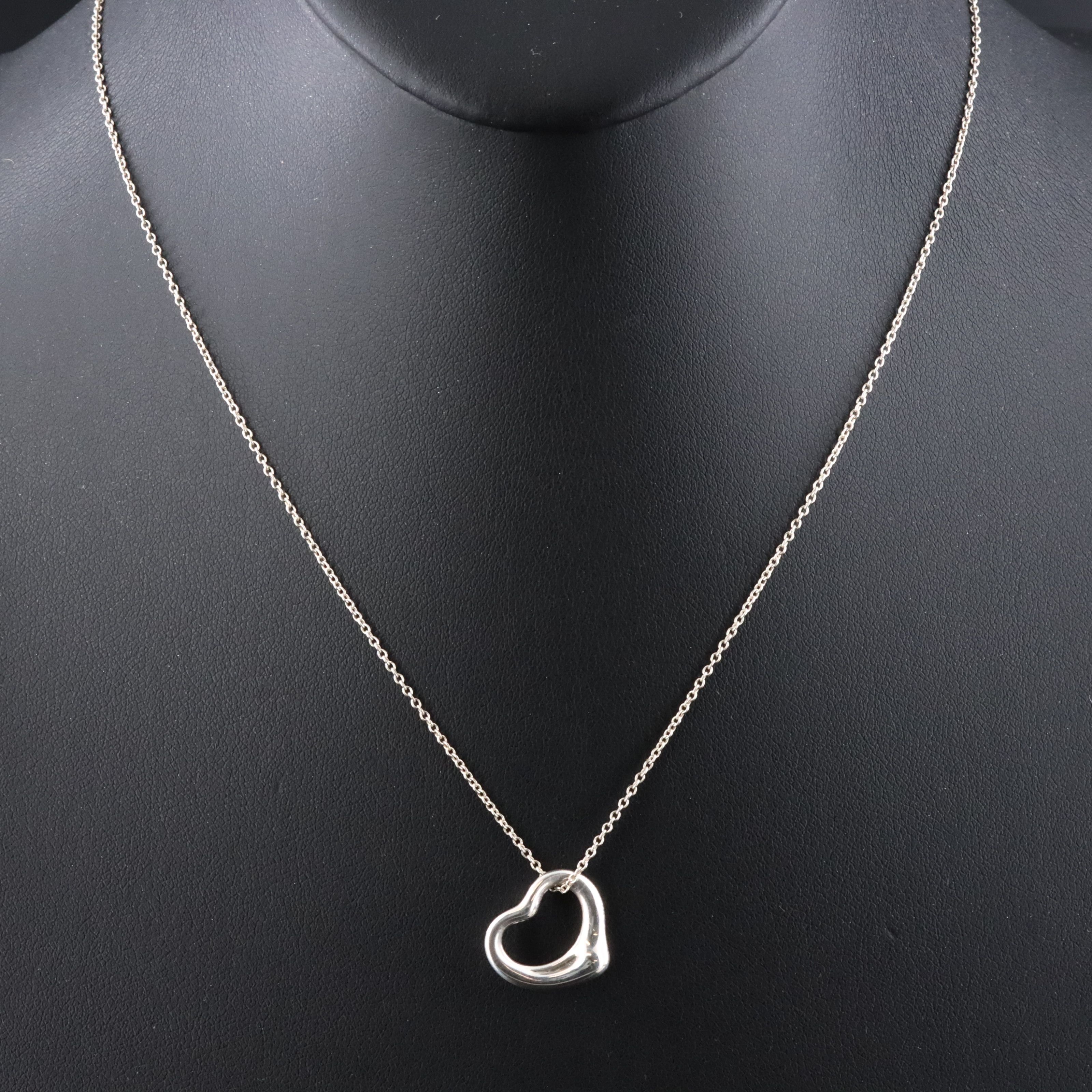 Elsa Peretti for Tiffany & Co. Sterling Open Heart Pendant Necklace