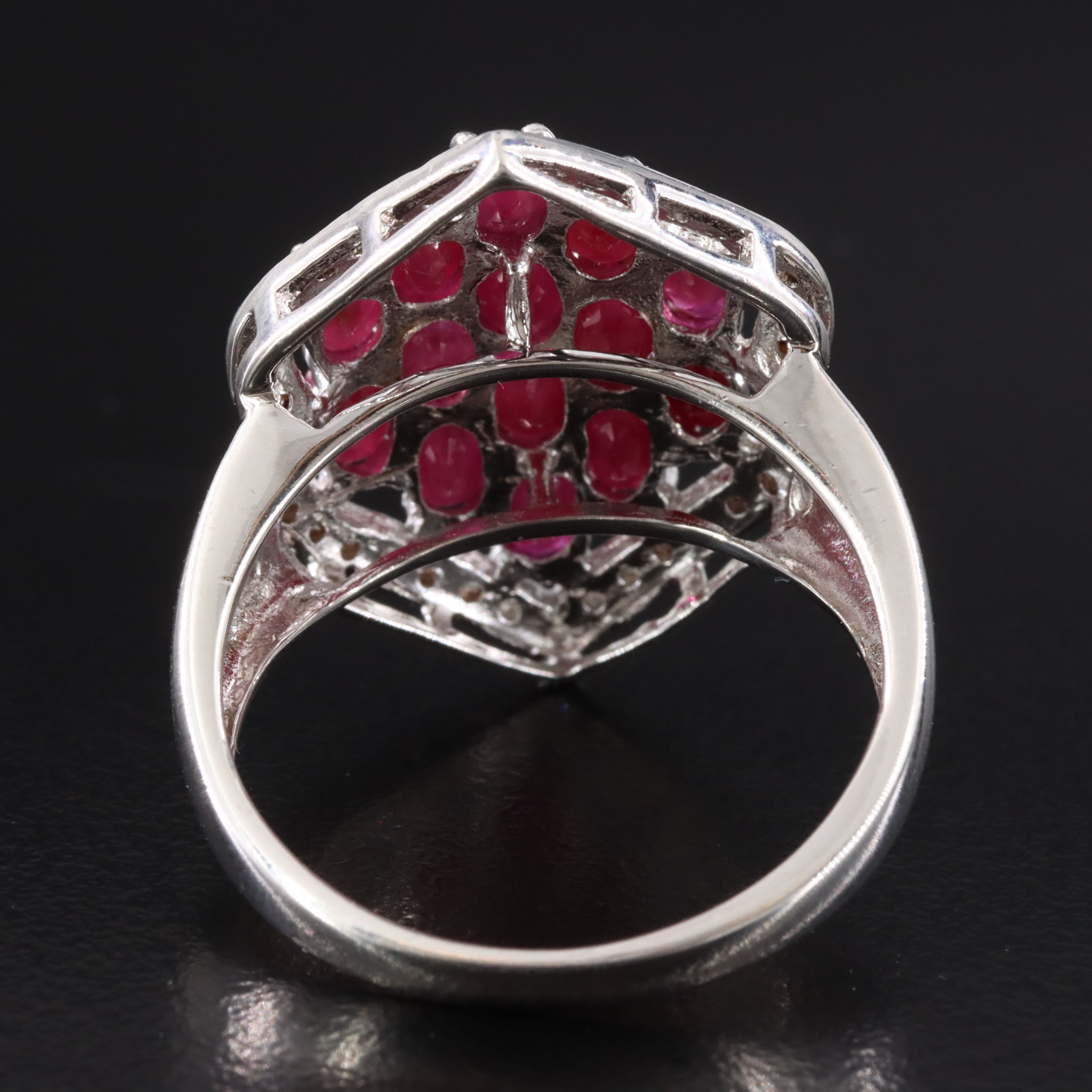 Sterling Ruby and Diamond Ring