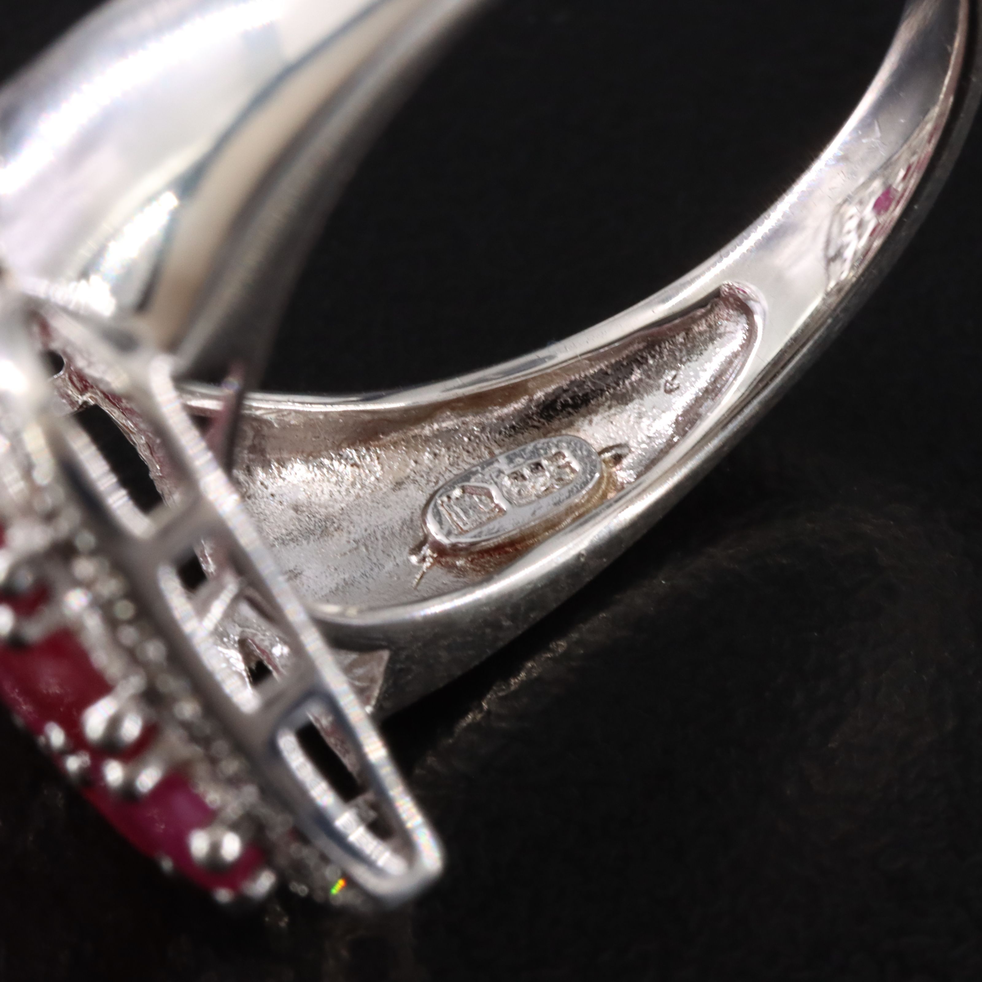 Sterling Ruby and Diamond Ring