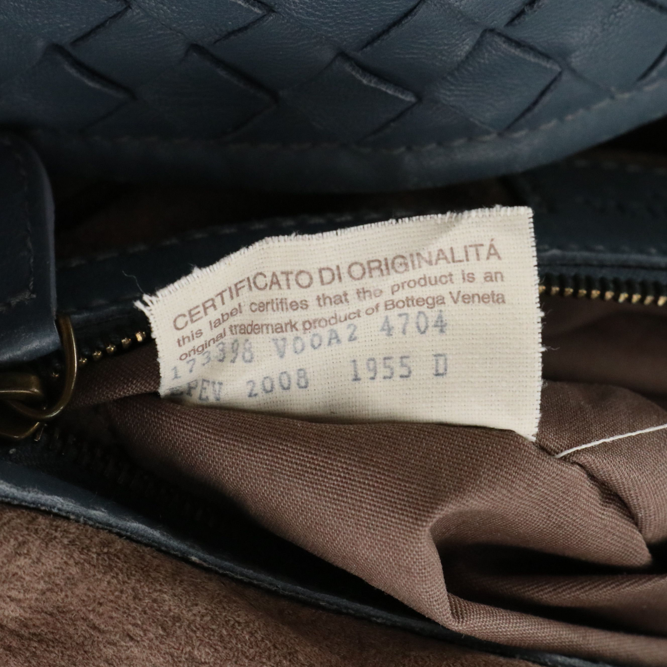 Bottega Veneta Boston Satchel Bag in Blue Intrecciato Nappa Leather