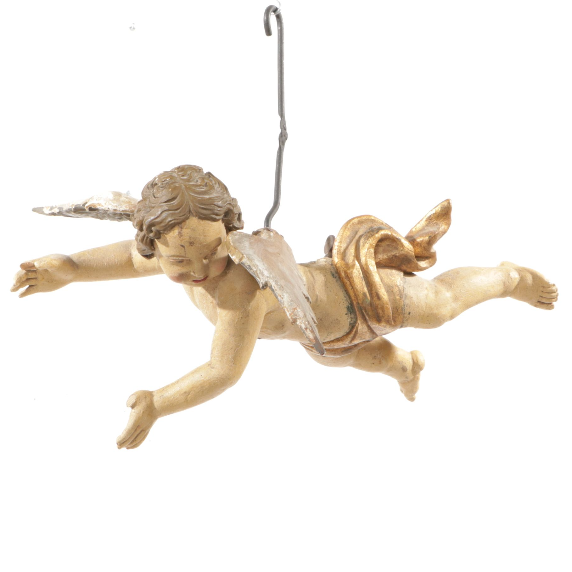 Hand-Crafted Hanging Cherub Sculpture