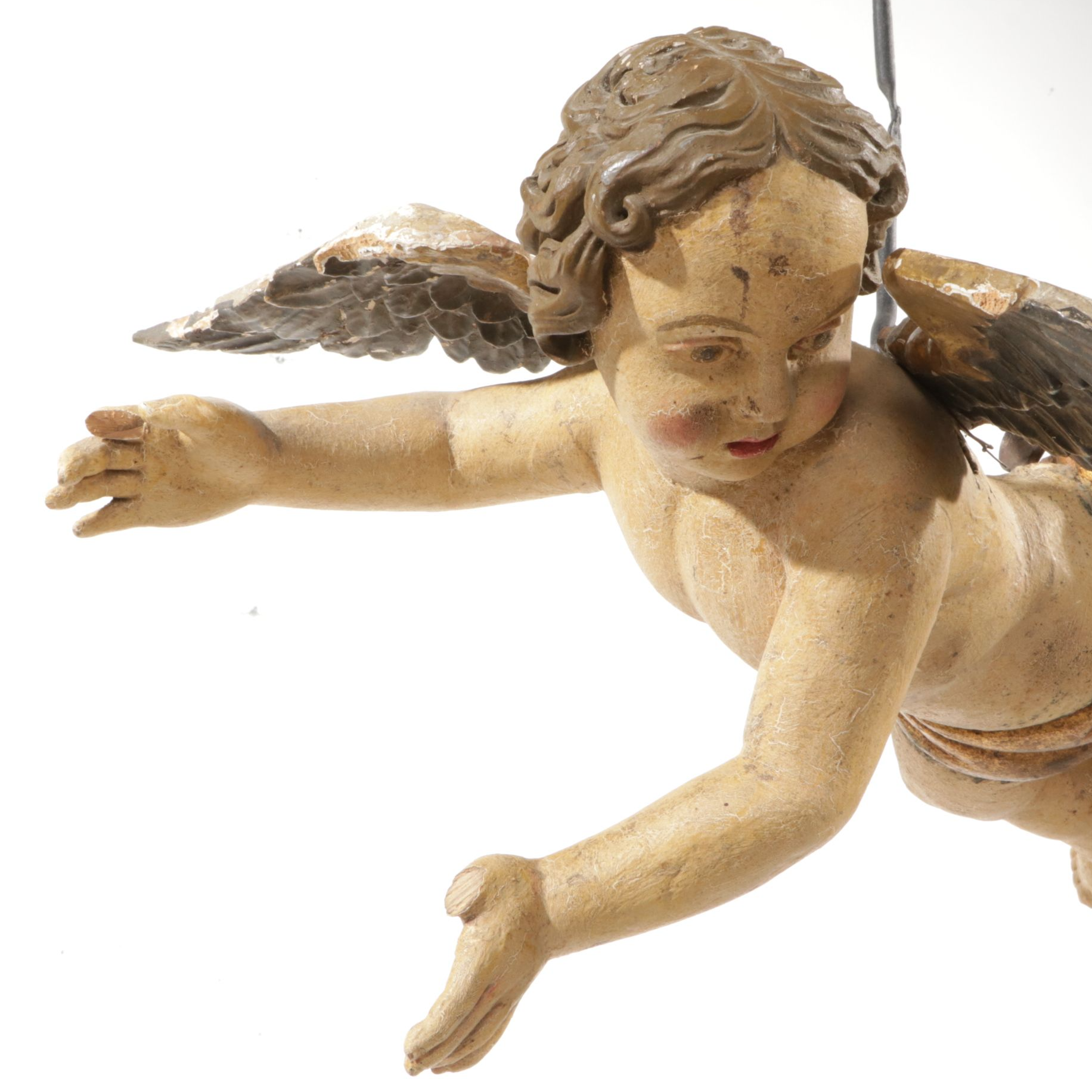 Hand-Crafted Hanging Cherub Sculpture