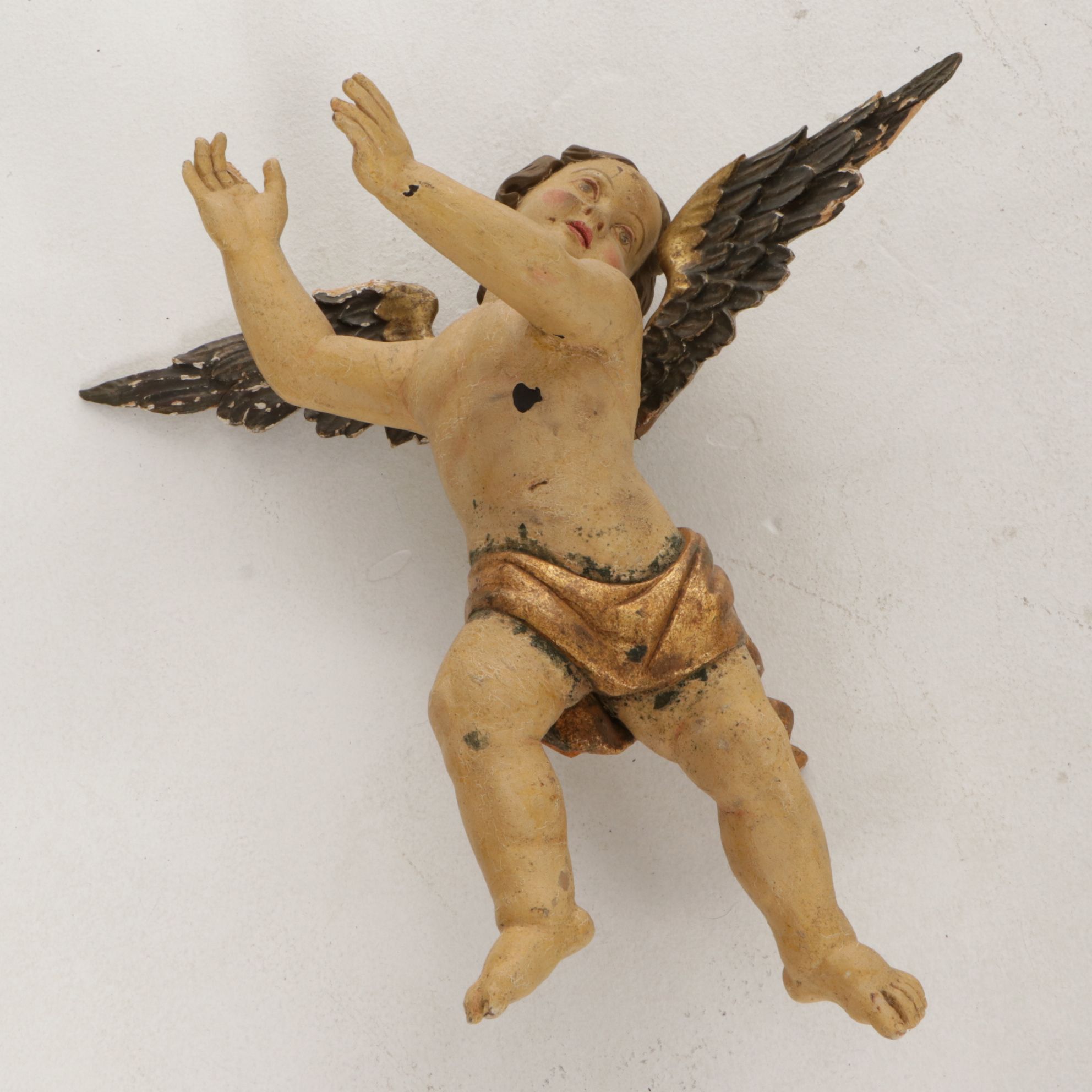 Hand-Crafted Hanging Cherub Sculpture