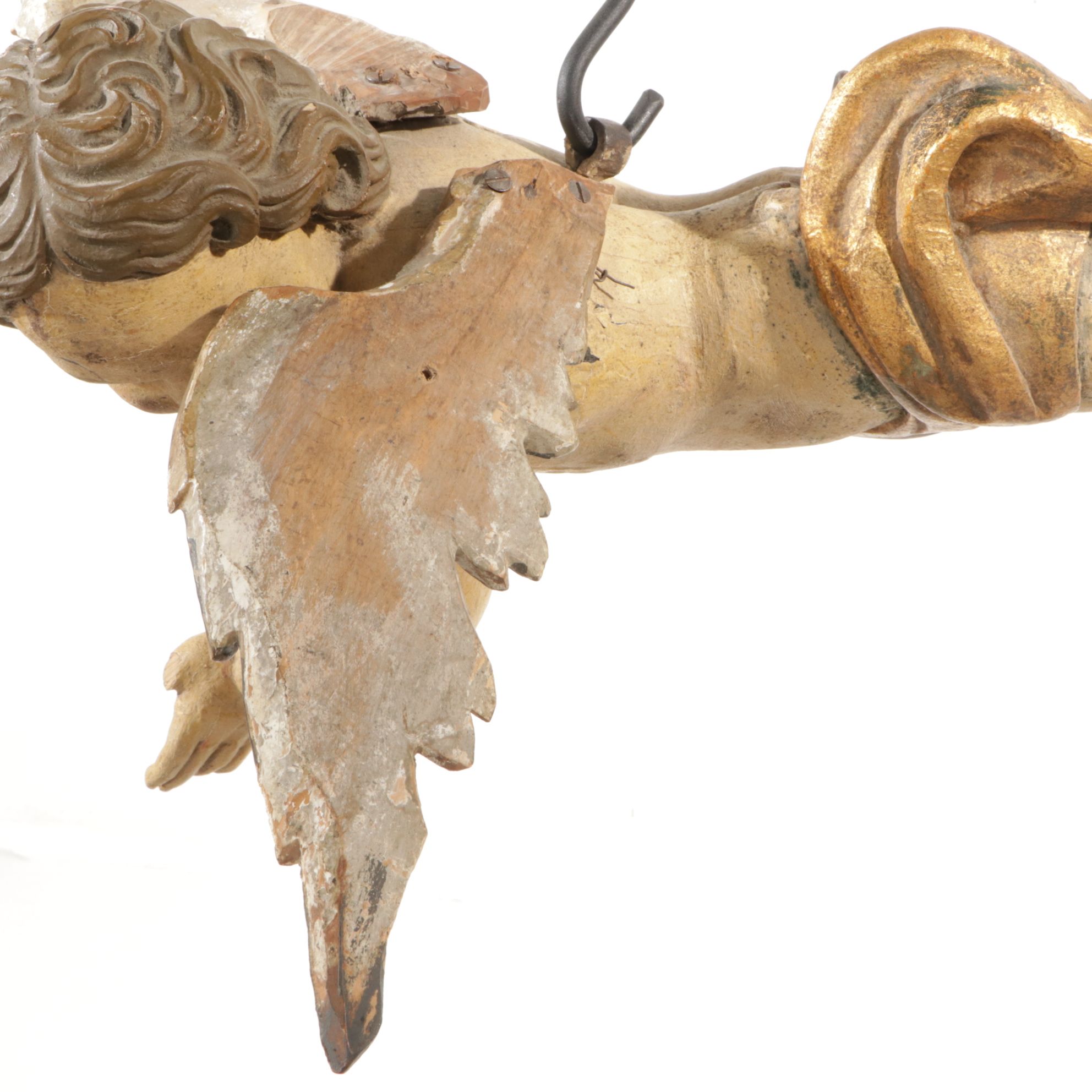 Hand-Crafted Hanging Cherub Sculpture