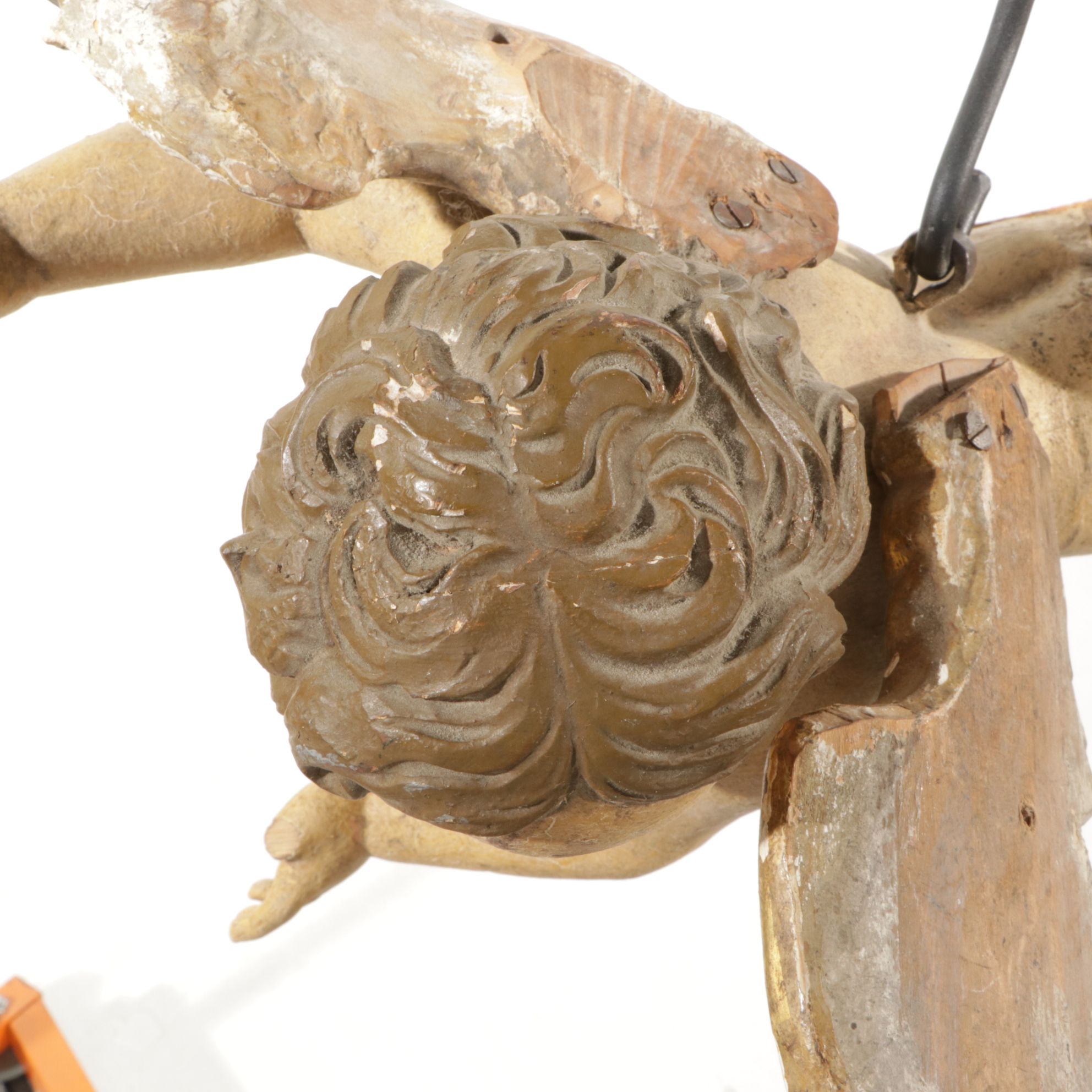 Hand-Crafted Hanging Cherub Sculpture