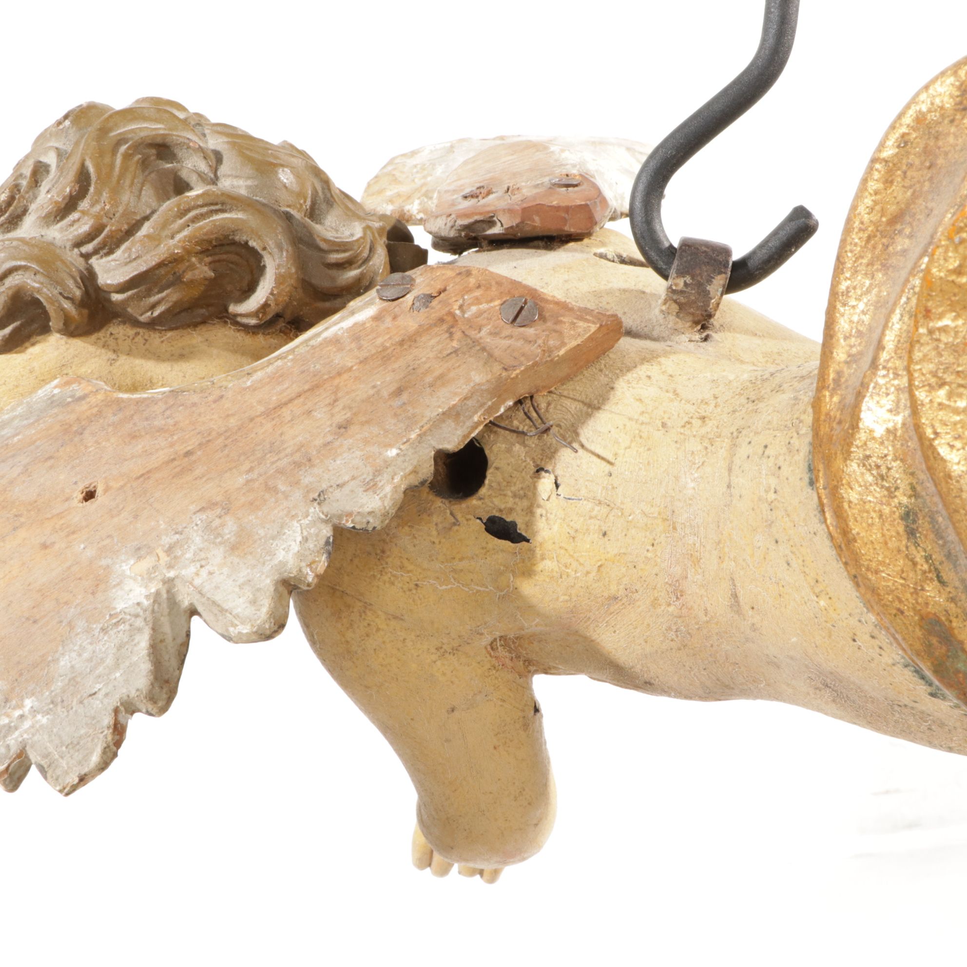 Hand-Crafted Hanging Cherub Sculpture