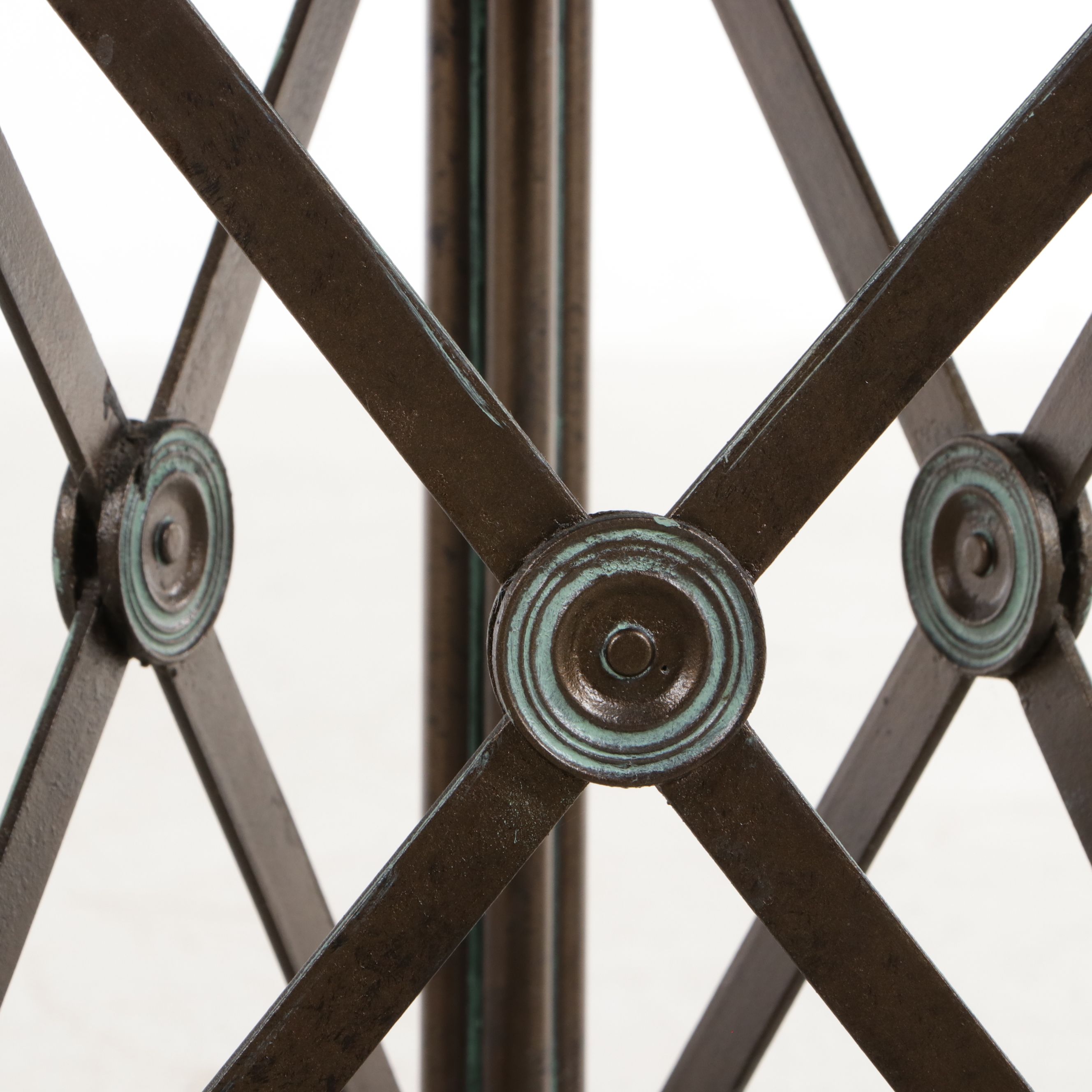 Directoire Revival Bronze and Glass Gueridon with Leather-Wrapped Rim