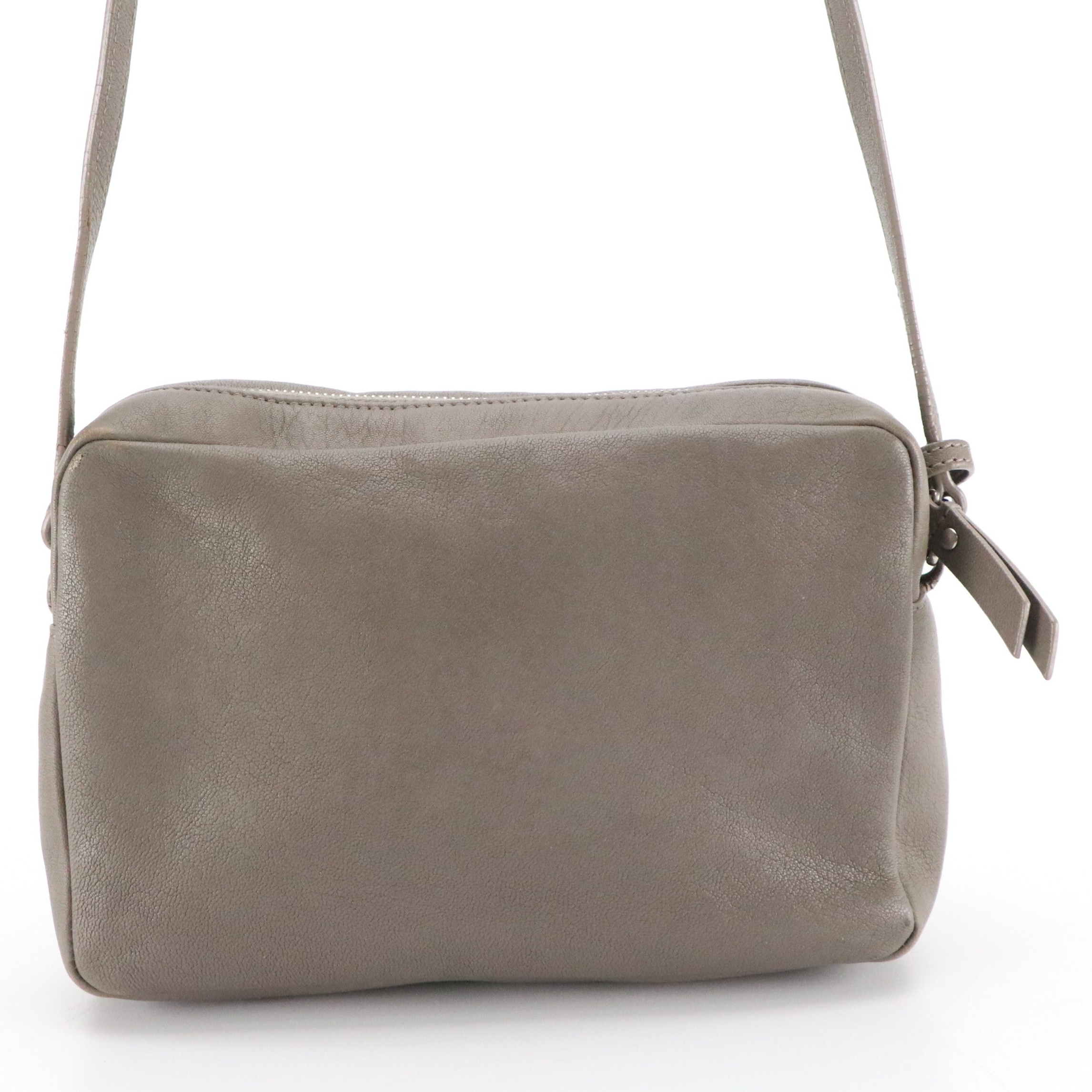 Saint Laurent YSL Lou Crossbody Camera Bag in Grey Goatskin Leather