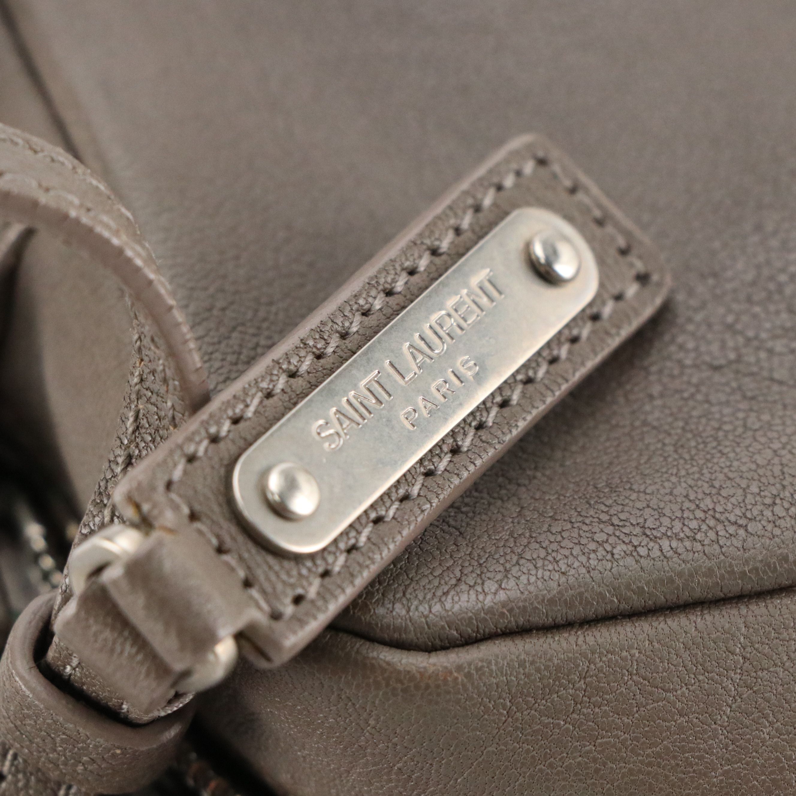 Saint Laurent YSL Lou Crossbody Camera Bag in Grey Goatskin Leather