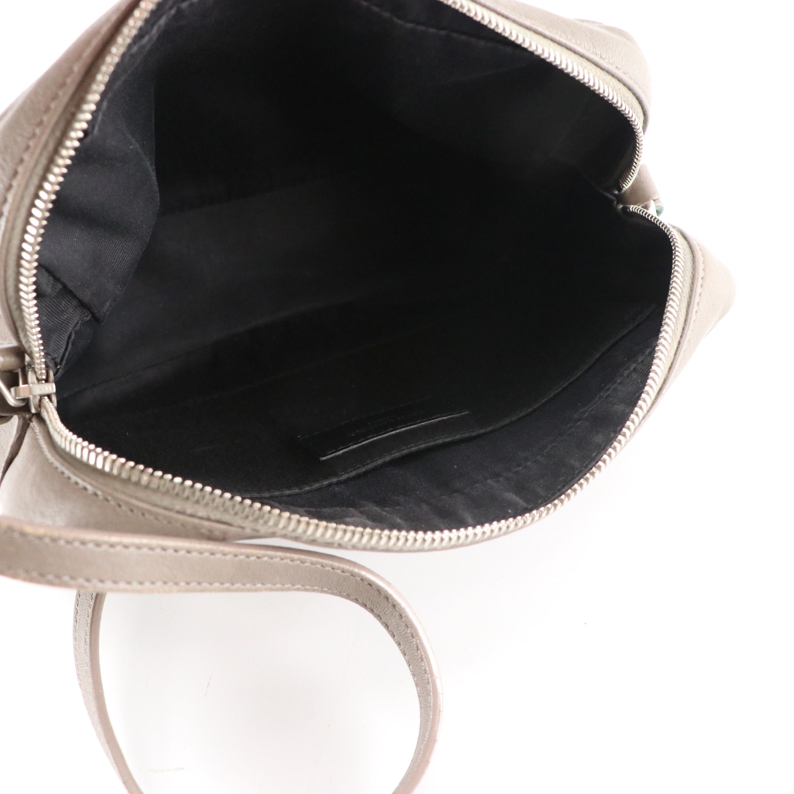 Saint Laurent YSL Lou Crossbody Camera Bag in Grey Goatskin Leather