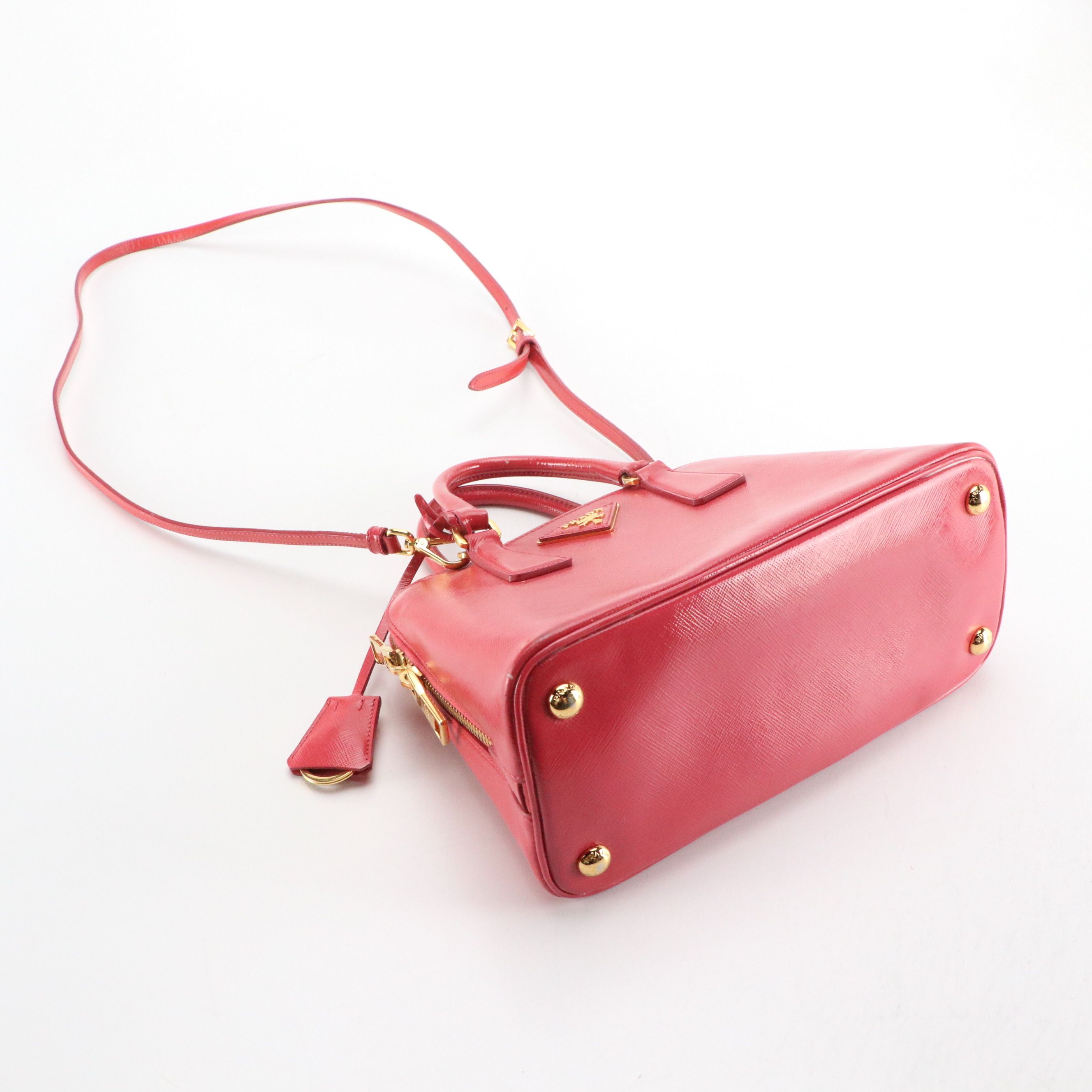 Prada Small Promenade Two-Way Bag in Patent Saffiano Lux Leather