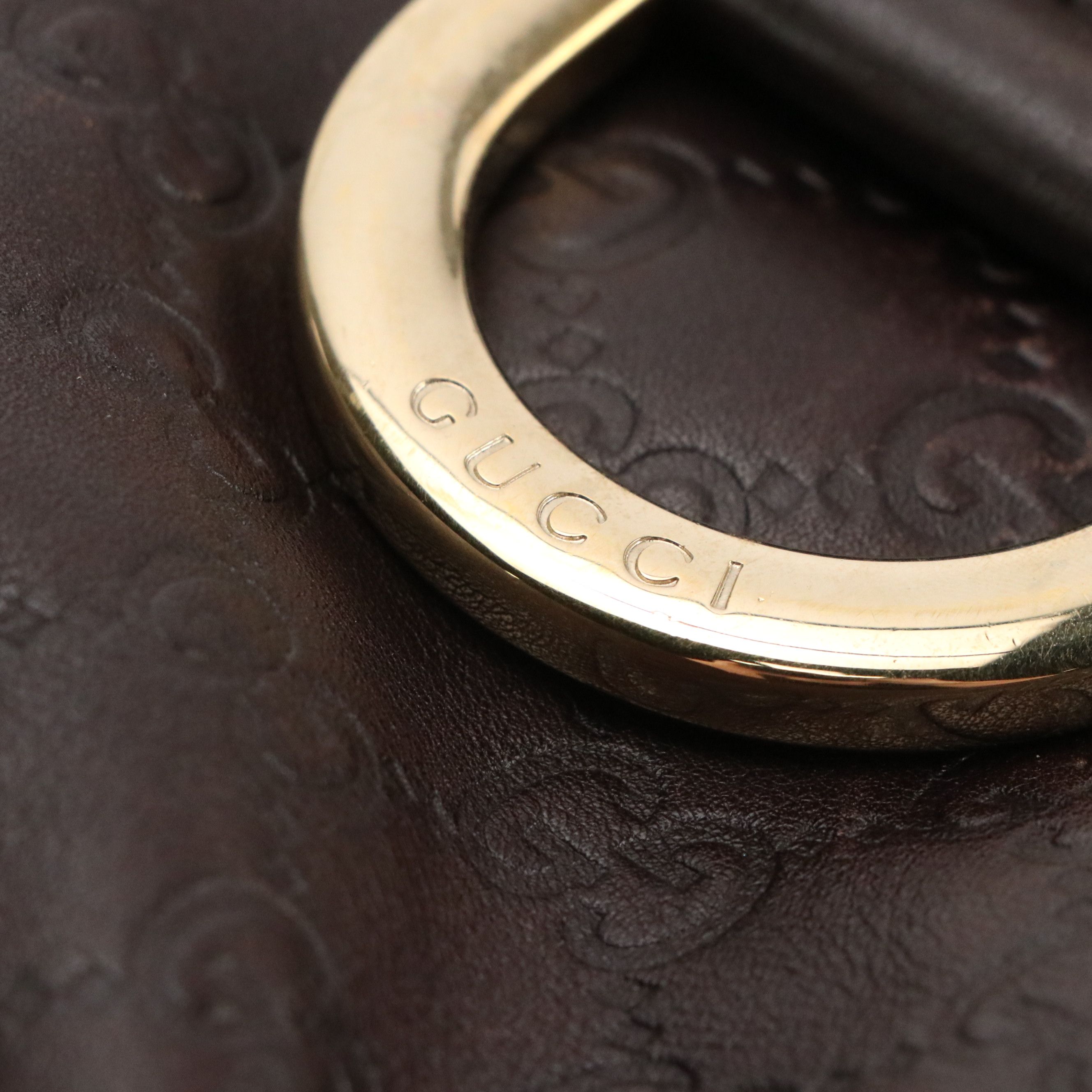 Gucci D Ring Crossbody Bag in Chocolate Brown Guccissima and Calfskin Leather