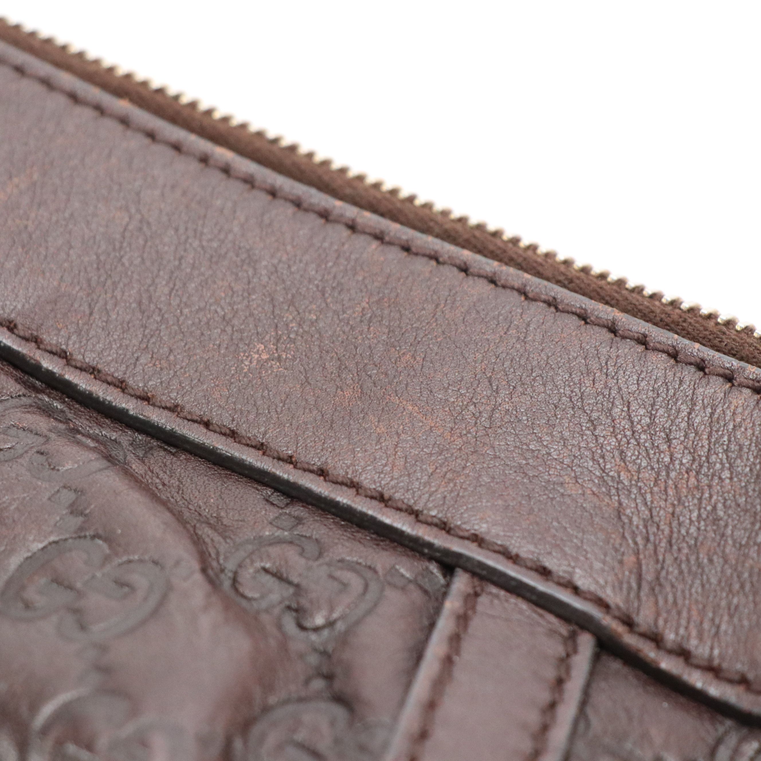 Gucci D Ring Crossbody Bag in Chocolate Brown Guccissima and Calfskin Leather