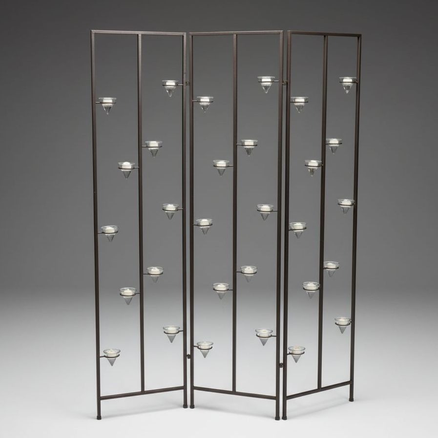 Folding Votive Holder Screen with Tea Lights