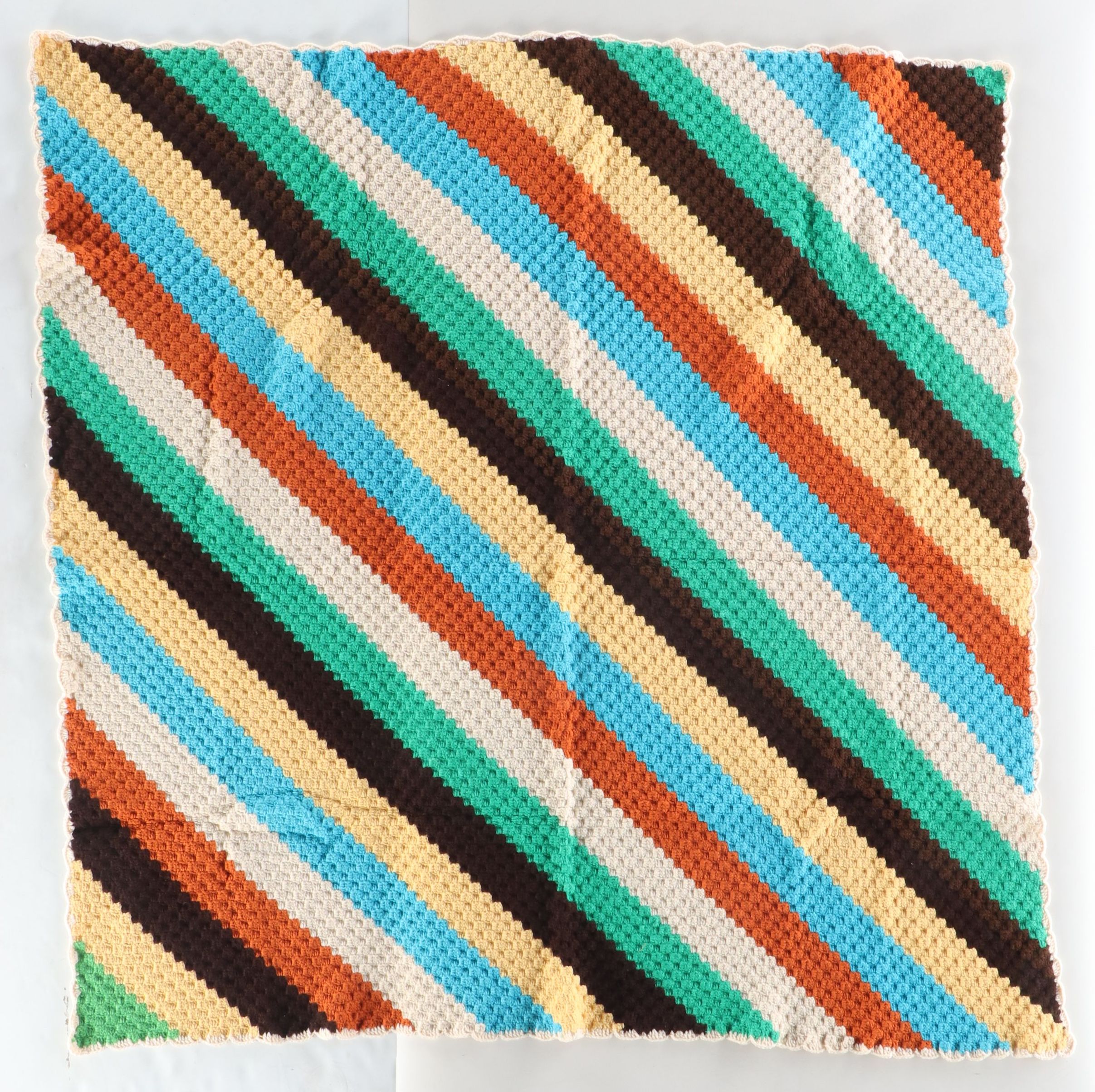 Handmade Multicolored Crochet Coverlets and Throws