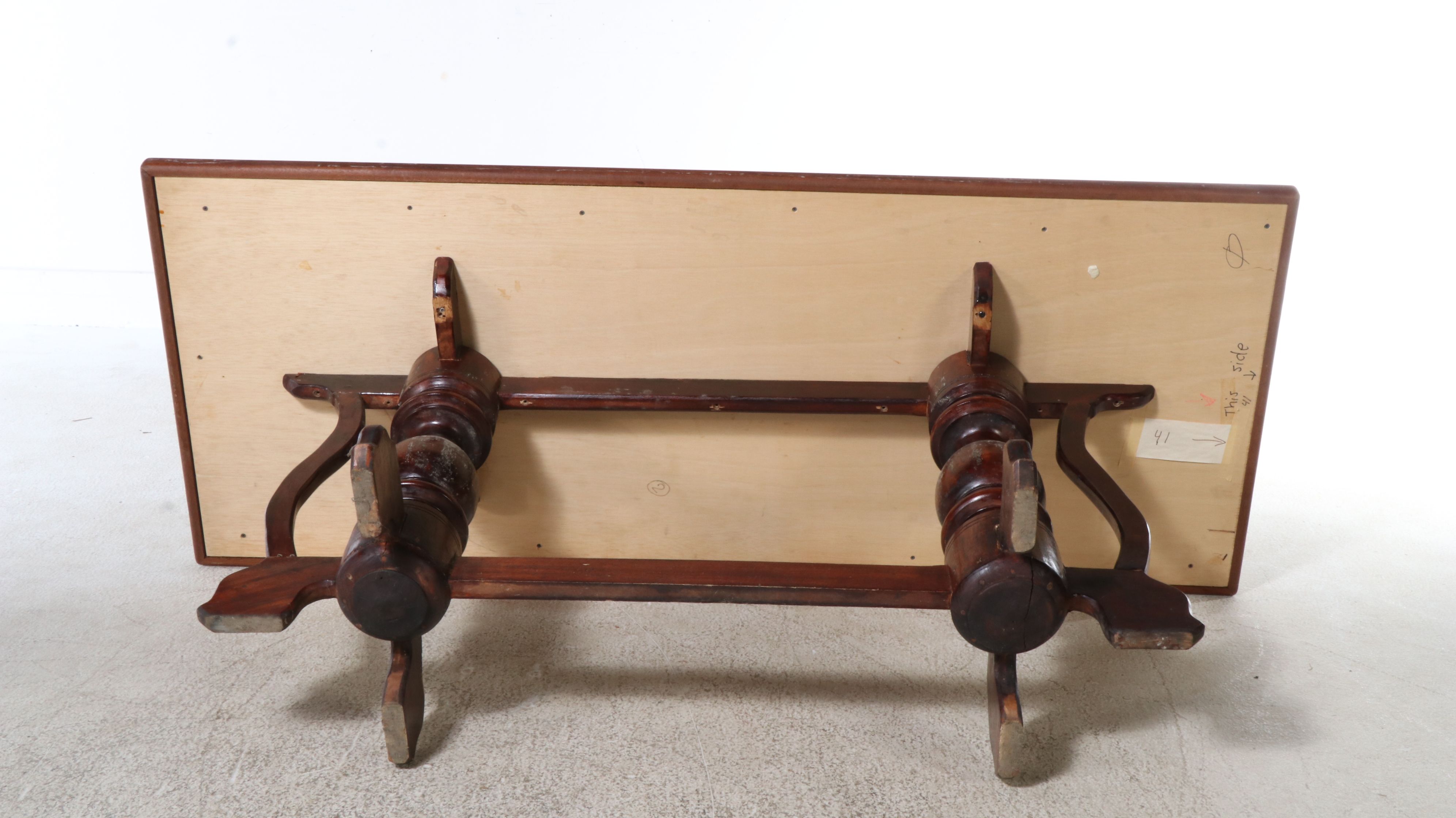 Baroque Style Mahogany Trestle Table