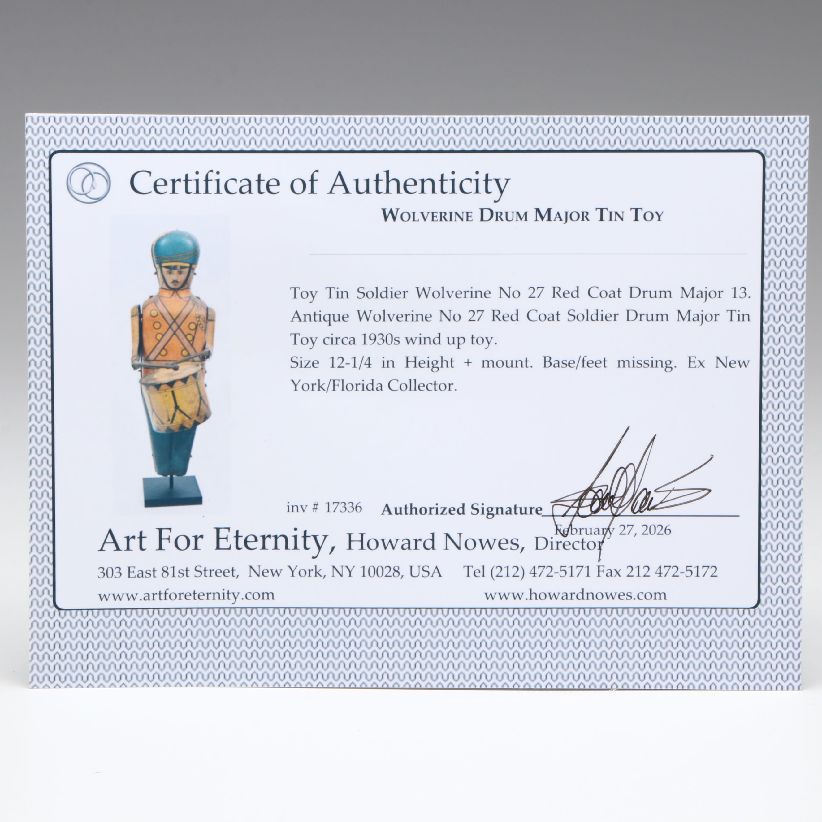 Wolverine Drum Major Tin Toy, 1930s